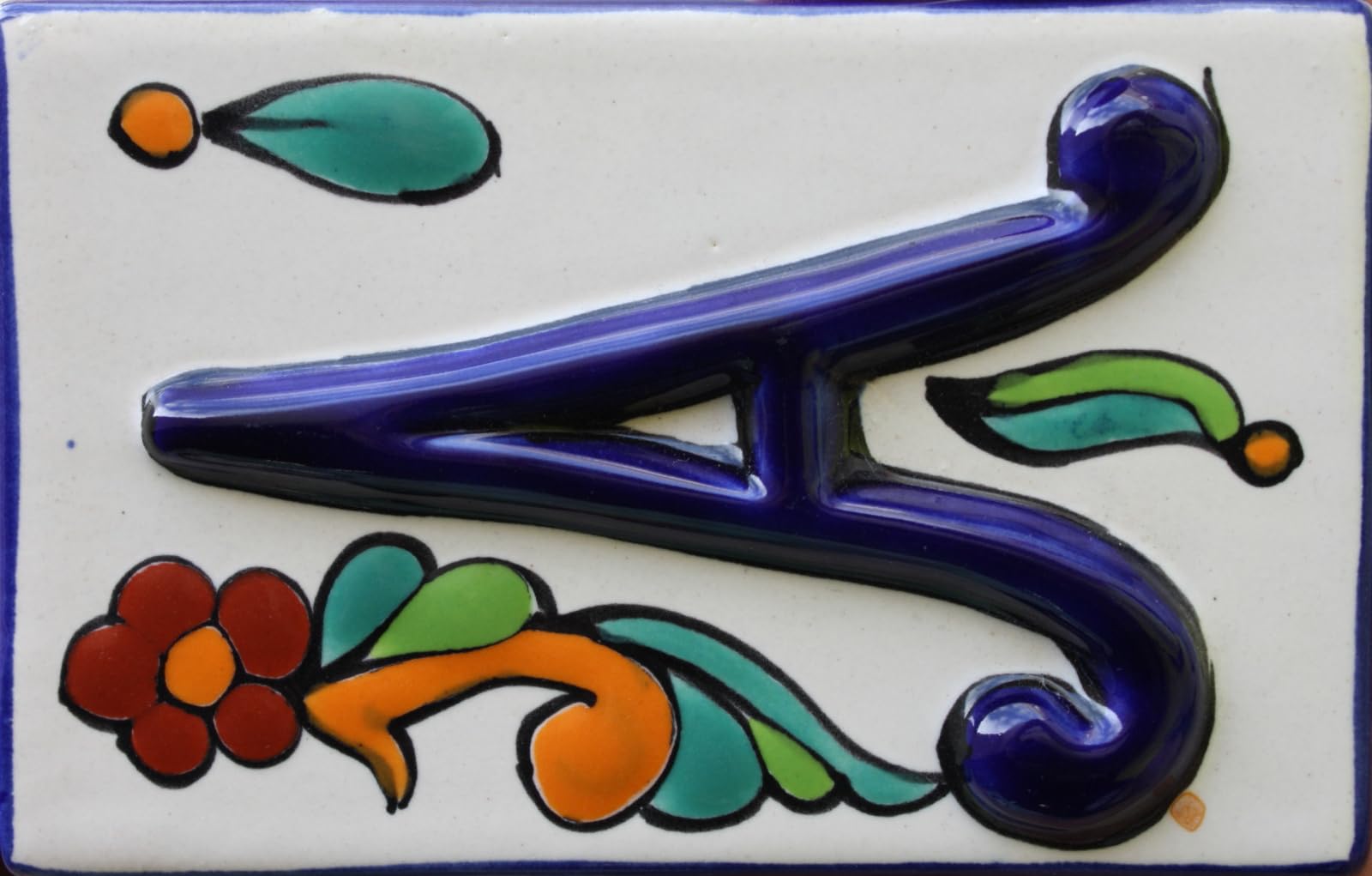 Hand-Painted Colonial Talavera Ceramic Letter A - Authentic Mexican Wall Decor for Home, Office & Gifts - Perfect for Nursery, Wedding & Housewarming Decorations