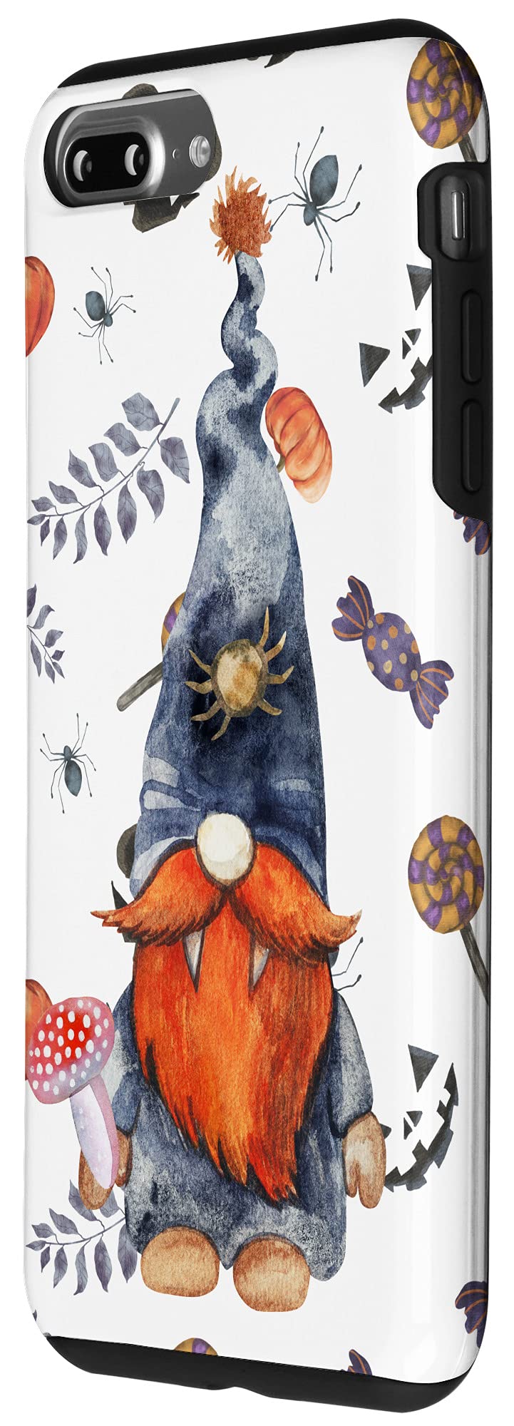 Halloween Gnome Phone Case for iPhone 7 Plus & 8 Plus - Cute Protective Cover for Fall Festival, Trick or Treat, Pumpkin Decorations & Holiday Gifts