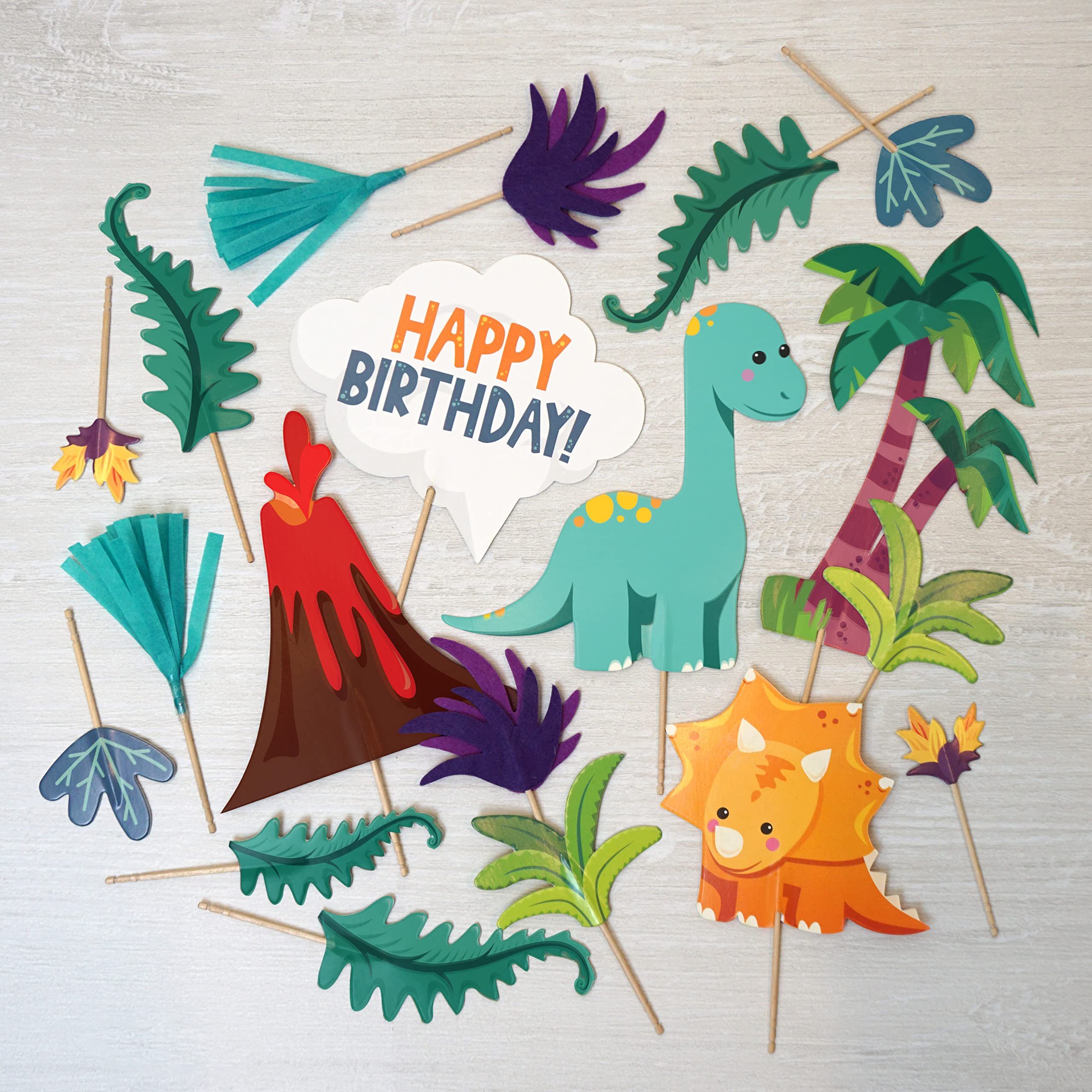 19-Piece Dinosaur Cake Toppers Set for Boys - T-Rex & Dino Birthday Cake Decorations - Perfect for Dinosaur Themed Parties, Baby Showers & Kids Birthday Cakes