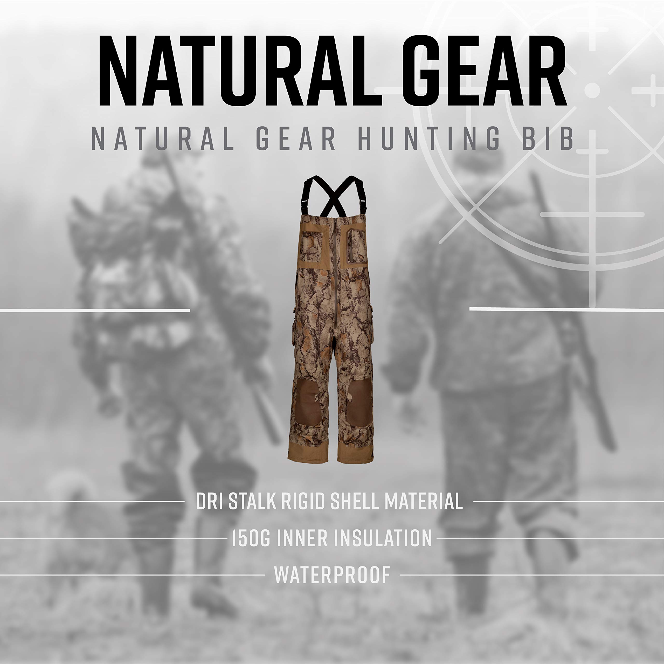 Natural Gear Ultimate Insulated Camouflage Duck Hunting Bib Overalls - Waterproof & Warm Hunting Pants for Cold Weather Waterfowl Hunting | Ideal for Marsh, Field & Blind Hunting