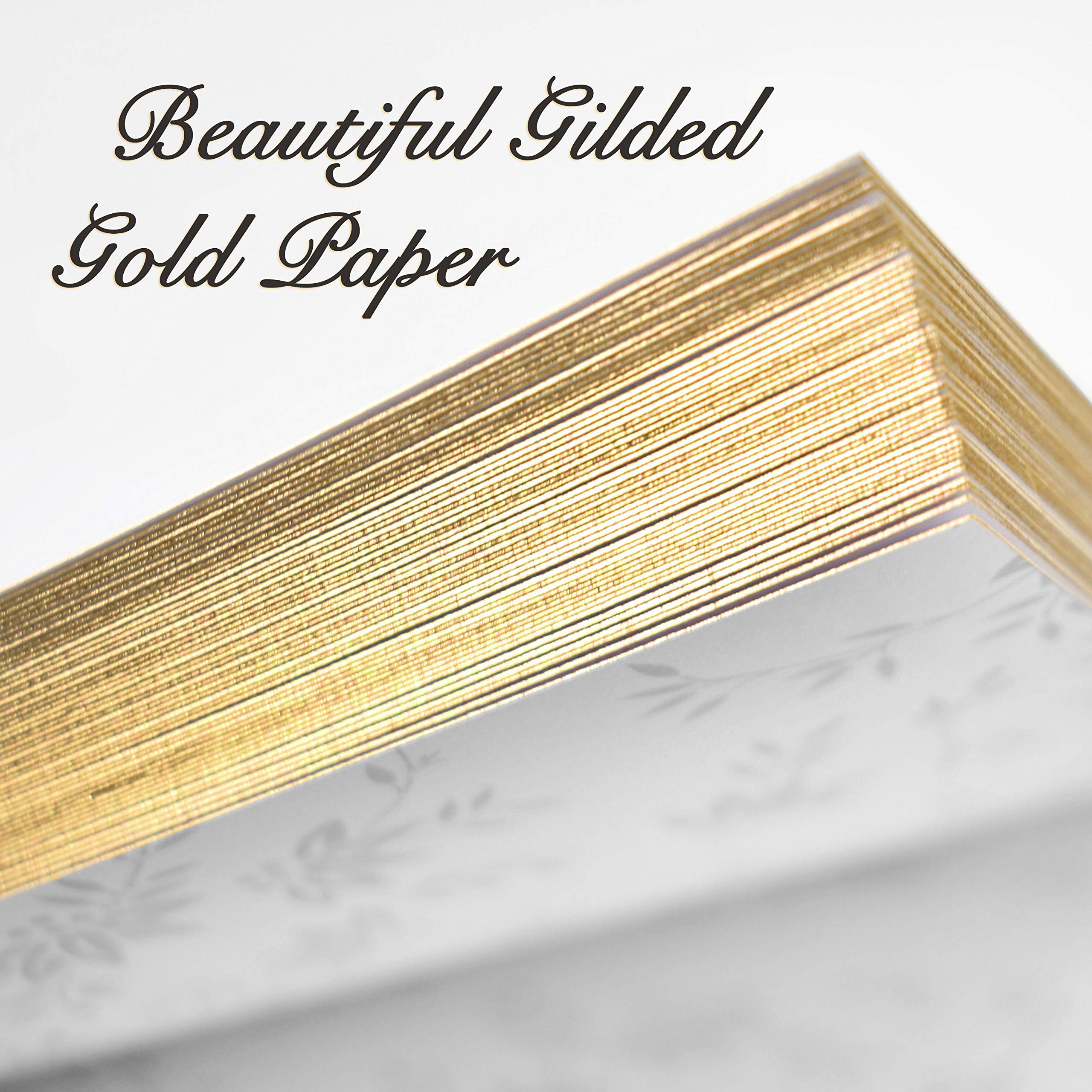 Elegant Guest Book for Weddings, Baby Showers & Funerals - Timeless Keepsake with Polaroid, Bookmark & Gold Floral Design - 9x6 Inch 100-Page Memory Book for Special Events, Vacation Homes & Celebrations