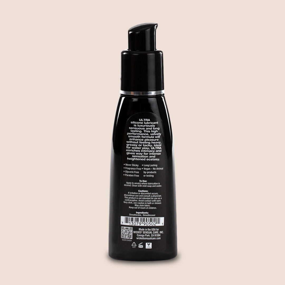 Wicked Ultra Silicone Based Personal Lubricant - Long Lasting & Waterproof for Enhanced Intimacy & Sensual Massage