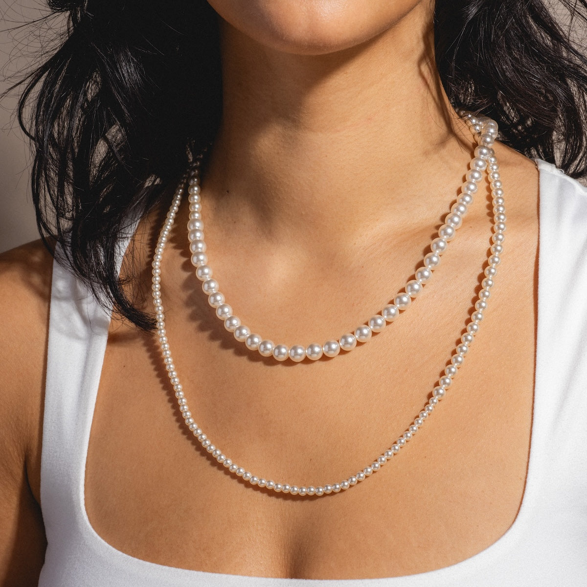 Elegant Louise Pearl Necklace for Women - Classic White Cultured Pearls with Sterling Silver Clasp | Perfect for Weddings, Parties & Special Occasions