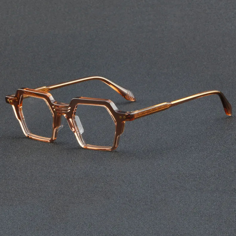 CCspace Unisex Full Rim Polygon Acetate Eyeglasses 56914 - Stylish & Durable Frame for Men & Women - Perfect for Work, Reading & Fashion Accessories