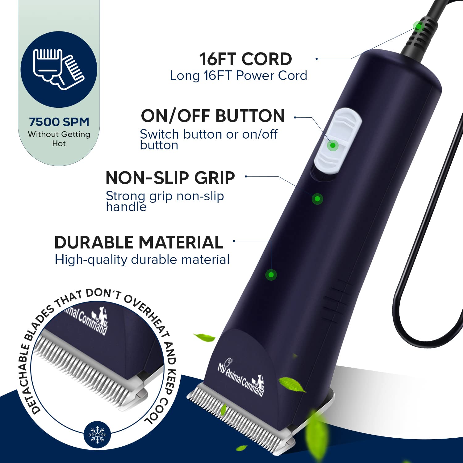Professional Livestock & Pet Grooming Clippers - Lightweight Powerful Brushless Motor Trimmer for Sheep, Horses, Pigs, Farm Animals & XL Dogs - Perfect for Thick Coat Trimming, Farm Maintenance & Animal Rescue Care