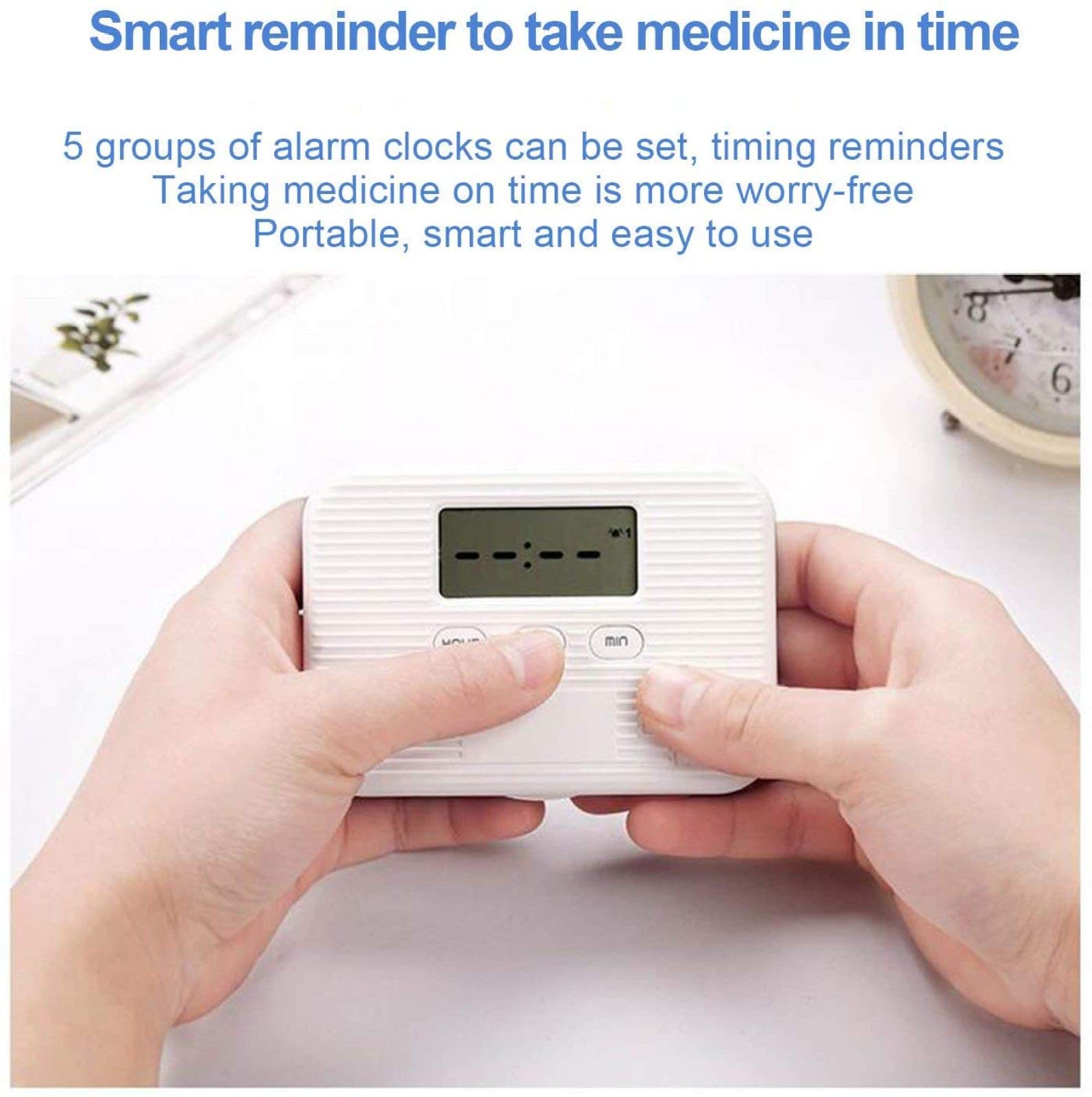 Automatic Pill Dispenser 2 Pack - Digital Medication Organizer with 5 Alarms & Timer, Electronic Pill Box with LCD Screen for Parkinson's Patients (Grey) - Perfect for Daily Medication Management at Home or Travel