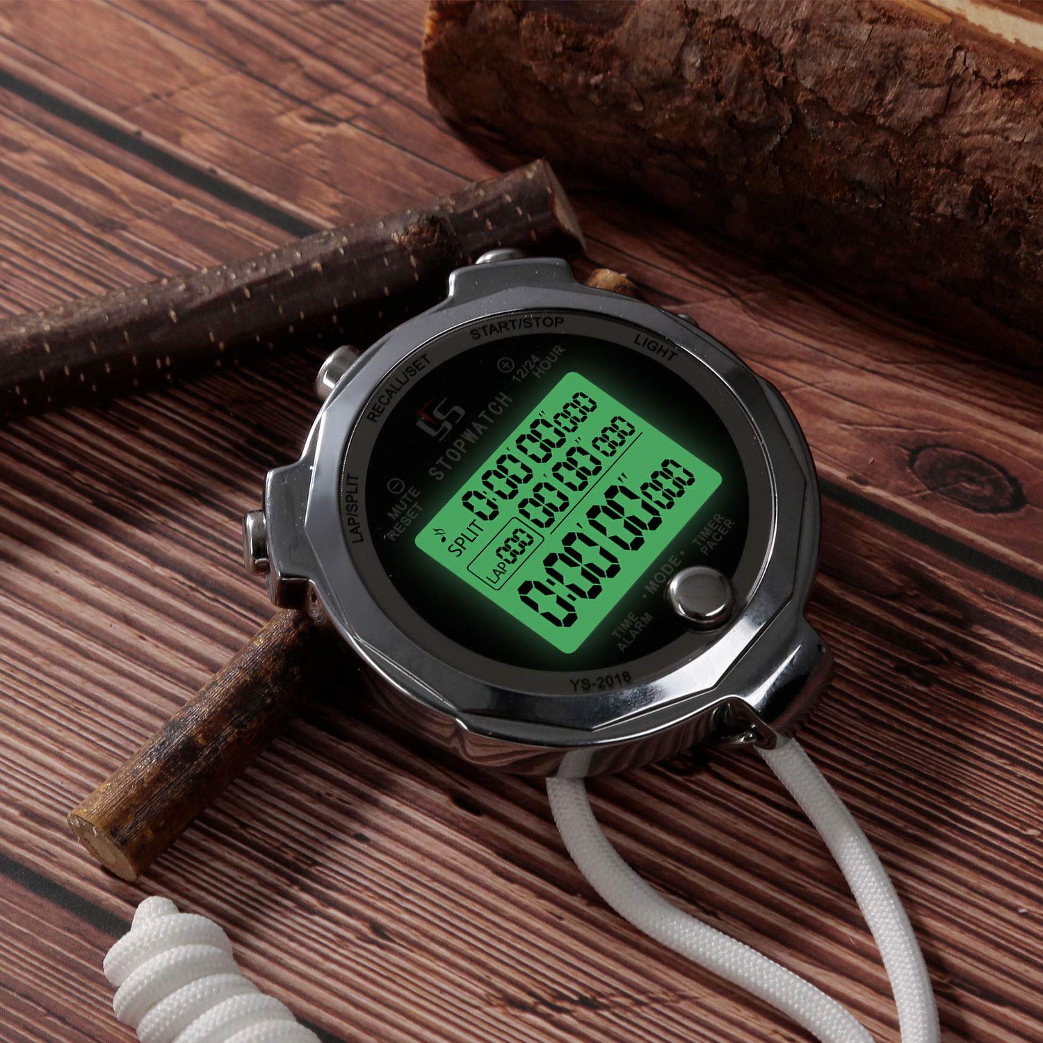 LAOPAO Digital Stopwatch with 100 Lap Memory, Backlight & Metal Case - Sports Timer for Coaches, Runners, and Track & Field Training