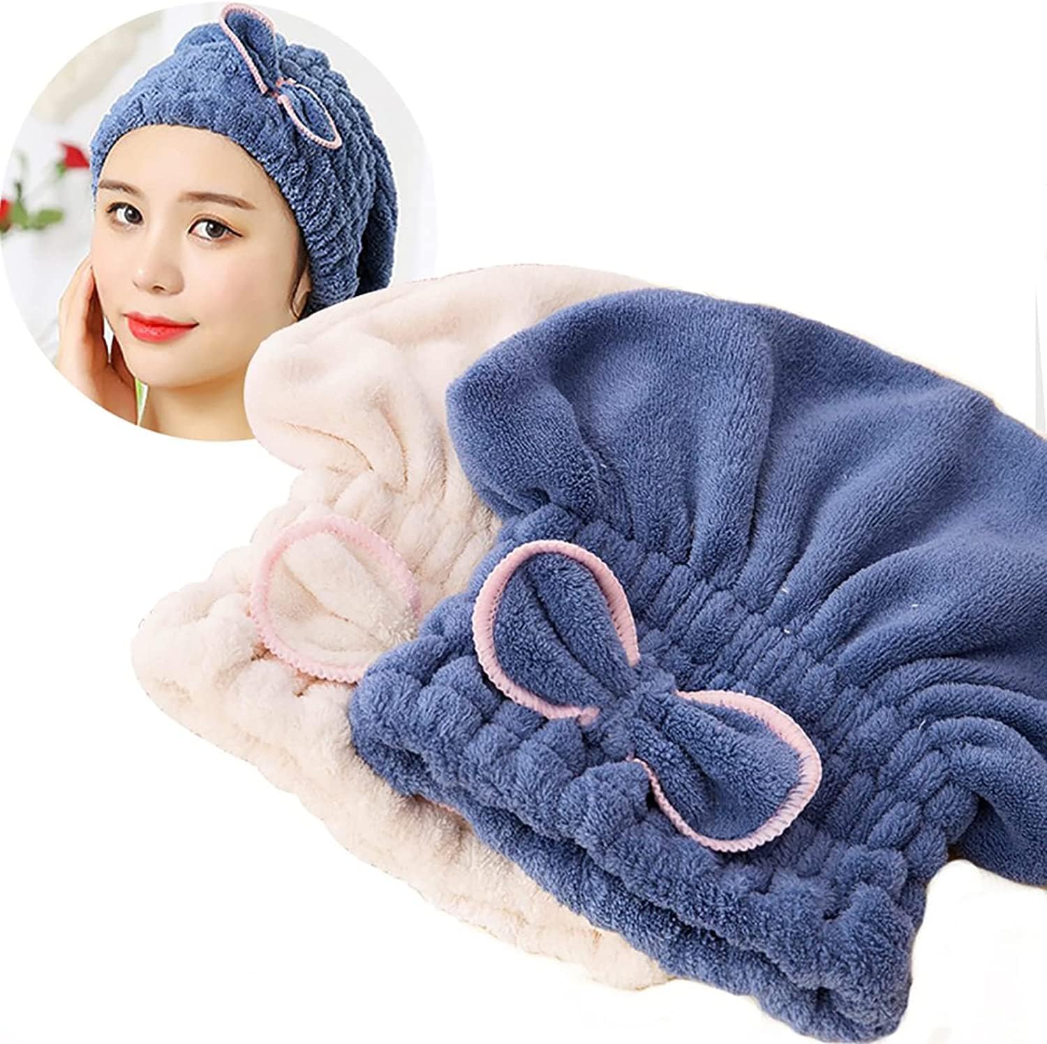 TERXA Microfiber Hair Towel Wrap - Super Absorbent Quick Dry Hair Turban for Women & Men | Soft Hair Drying Cap & Shower Cap | Perfect for Post-Wash, Salon, Gym & Travel (Pack of 1, Multicolor Bow Design)