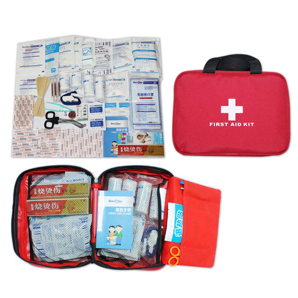 Large Red First Aid Bag - Outdoor Emergency Kit for Travel, Camping & Rescue | First Responder Storage with Handles | Perfect for Hiking, Car Safety & Home Preparedness