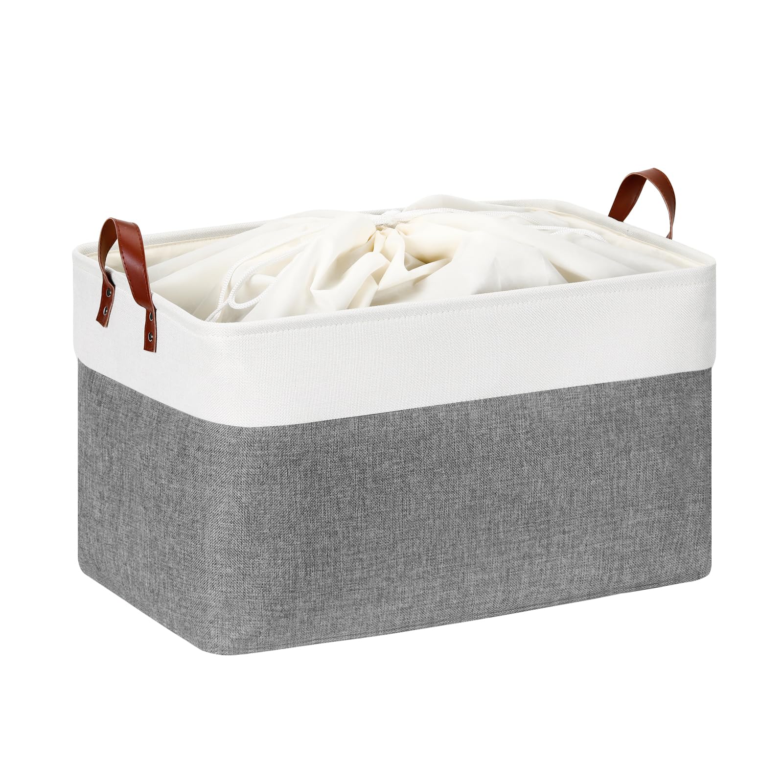 Extra Large Storage Basket 70L - Foldable Canvas Fabric Organizer Bin for Blankets, Toys & Home Decor, 22