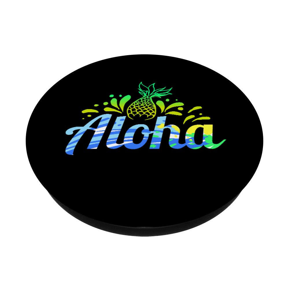 Funny Aloha Pineapple Hawaiian Summer Holiday Gift - Swappable PopSockets PopGrip for Phones & Tablets | Perfect for Beach Vacations, Pool Parties & Tropical-Themed Events