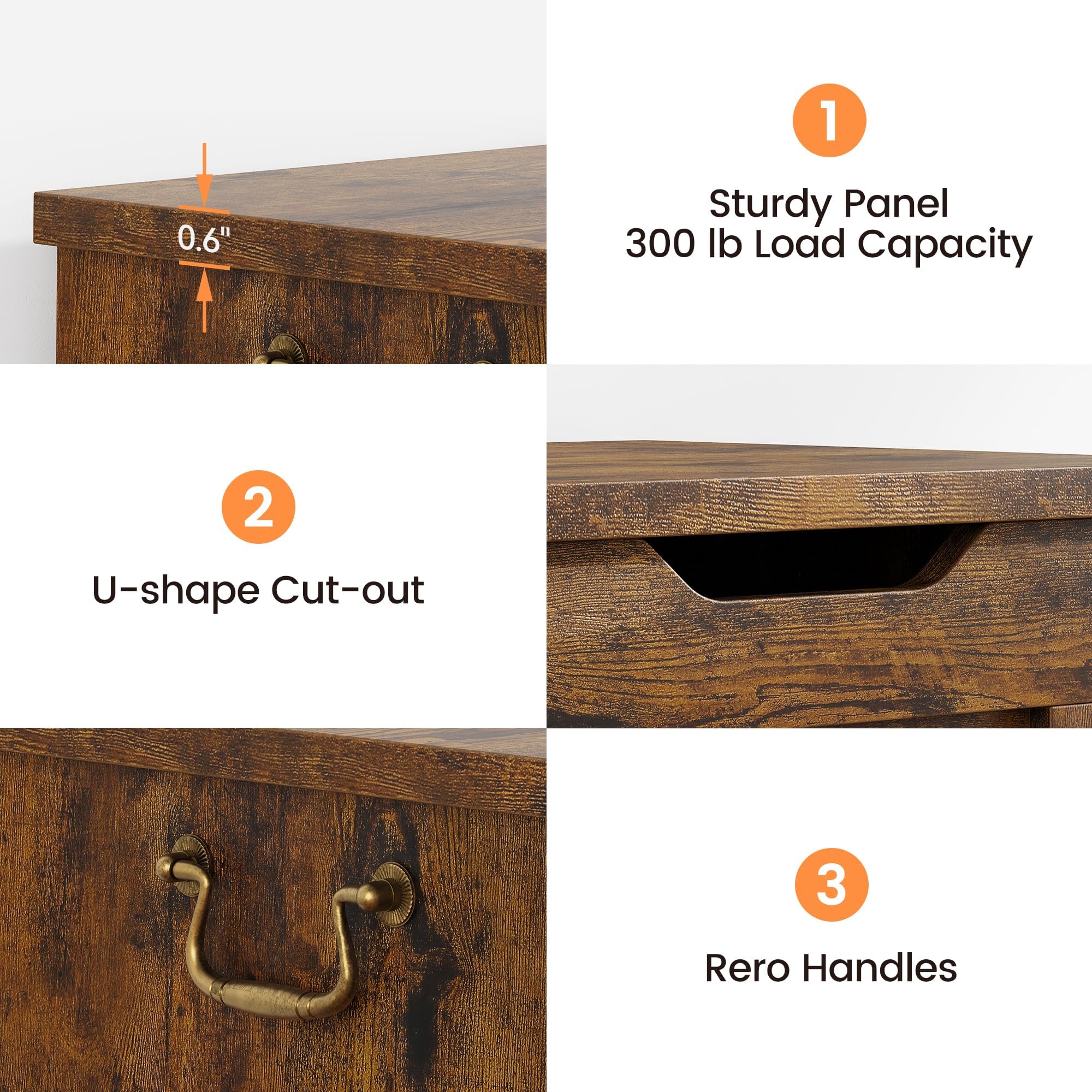 GARVEE 30 Inch Wooden Storage Bench with Safety Hinge - Flip Top Entryway Bench with Ample Storage Space - Retro Design MDF Board Bench - 350 lbs Weight Capacity - Perfect for Living Room, Bedroom & Hallway Organization