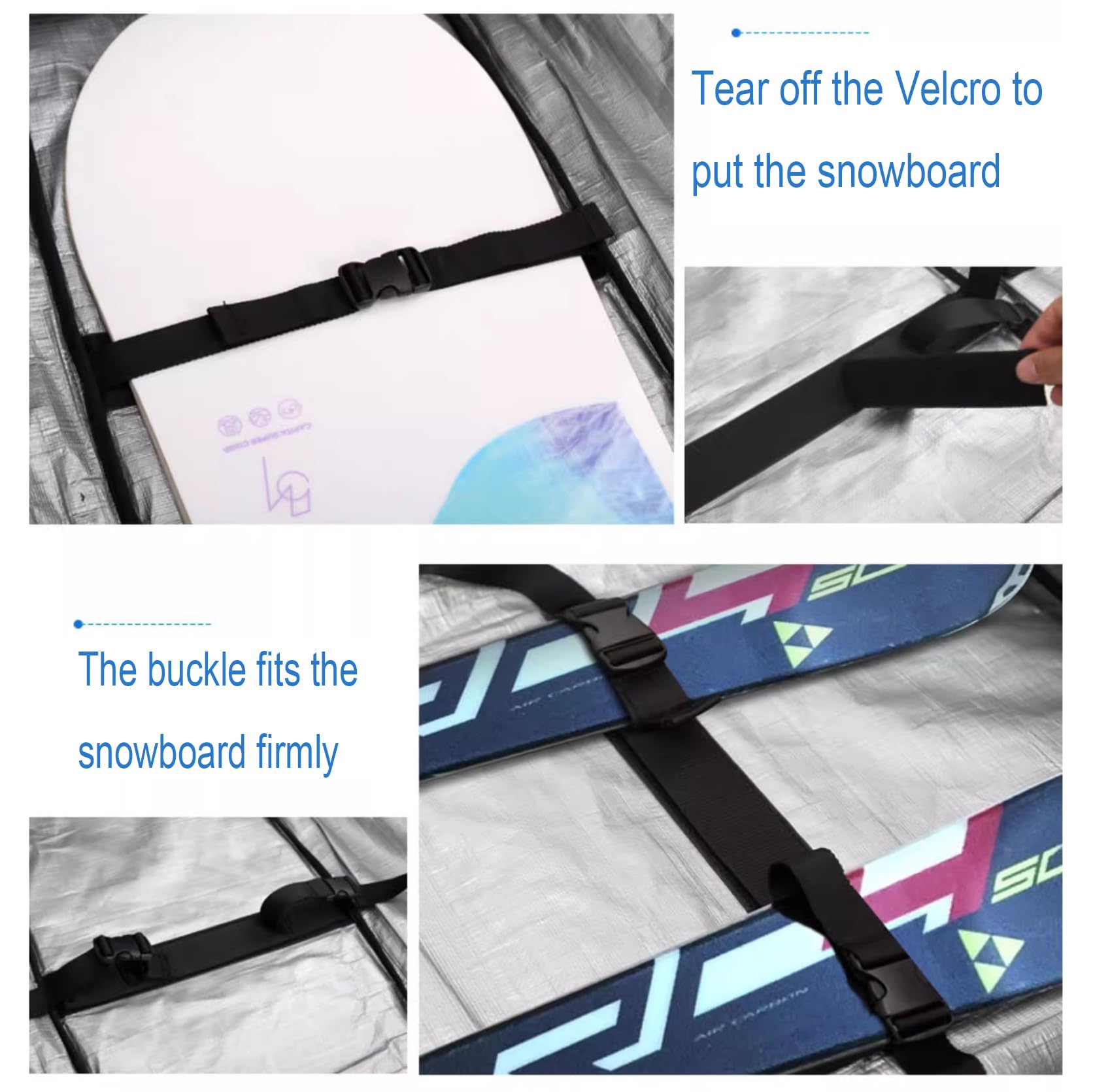 **Foldable Wheeled Snowboard Bag with Adjustable Length - Fully Padded Ski Bag for Air Travel - Perfect for Snowboarding Trips & Winter Vacations**