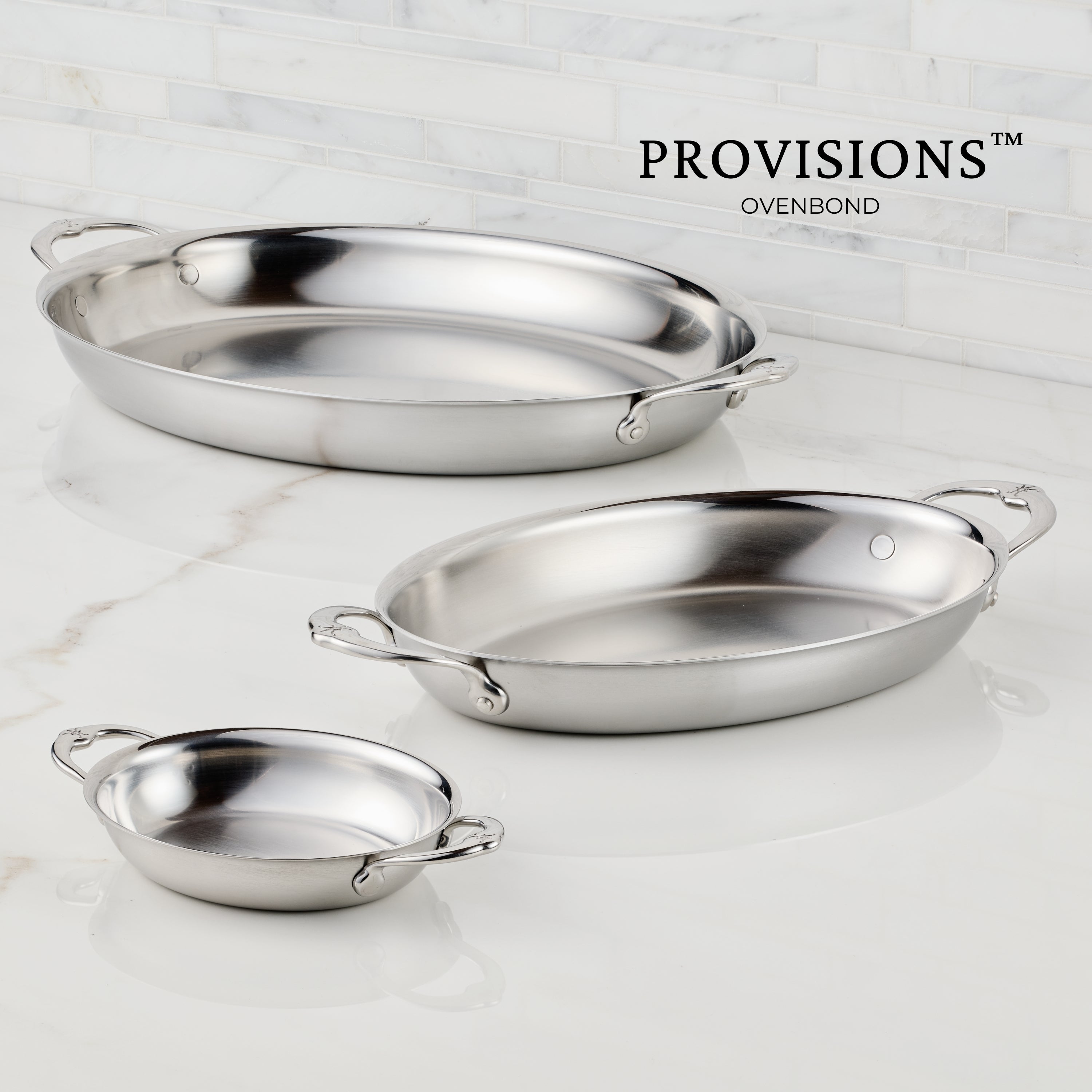 Premium Stainless Steel Oval Au Gratin Baking Dishes Set of 2 - 13oz Each, Perfect for Casseroles, Lasagna & French Onion Soup - Oven & Dishwasher Safe