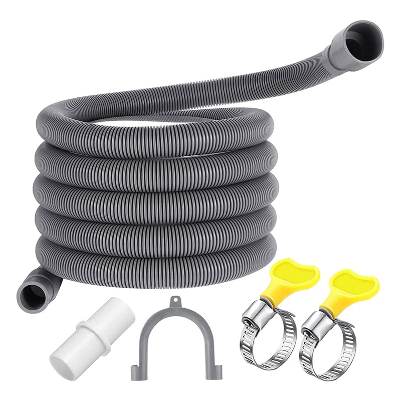 10Ft Washing Machine Drain Hose - Flexible Dishwasher Extension Kit for Laundry & Dishwasher