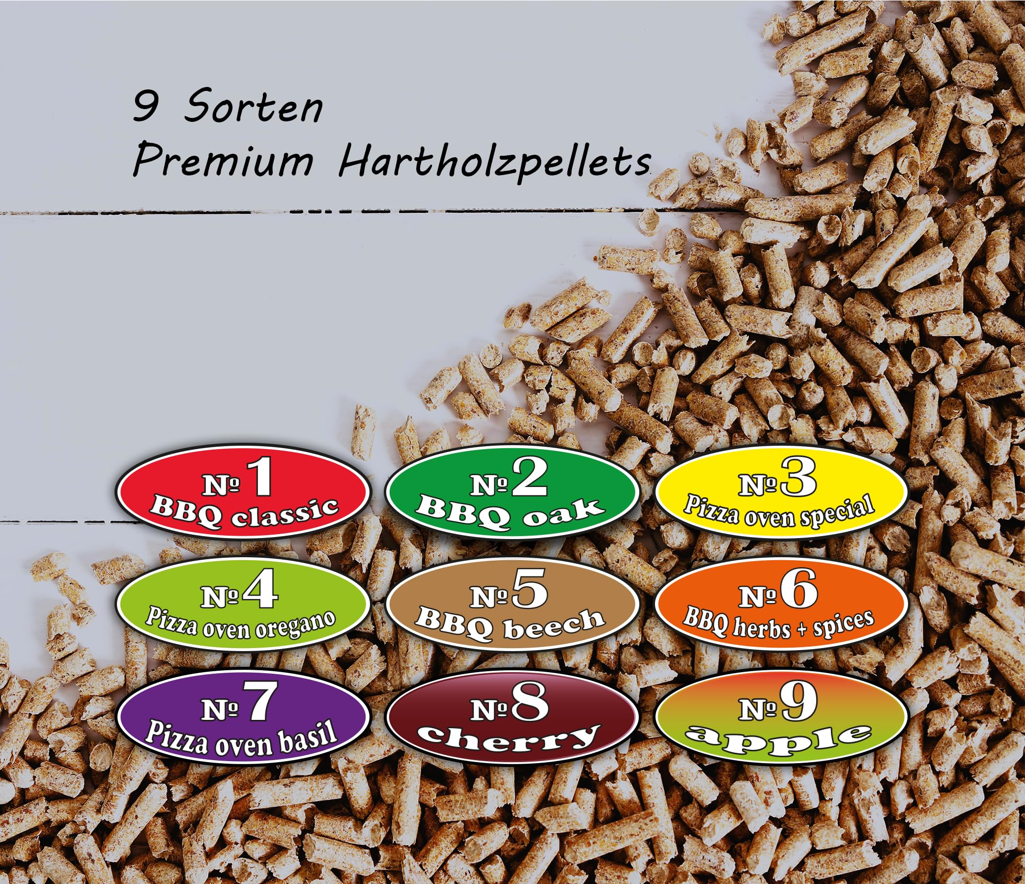 Premium Hardwood BBQ Pellets №6 with Herbs & Spices - Ideal for Grilling, Smoking, and Wood-Fired Pizza Ovens - Perfect for Backyard BBQs, Camping, and Outdoor Cooking
