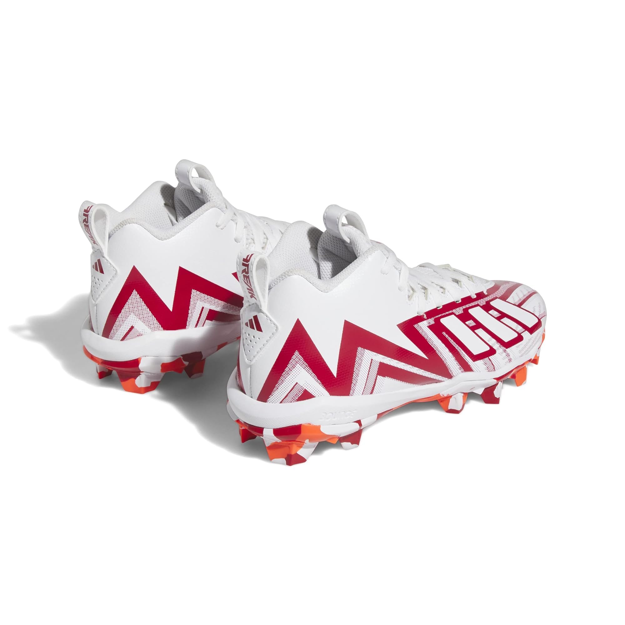adidas Freak Spark 23 Football Cleats for Kids - White/Team Power Red/Solar Red - Unisex Youth Size 2.5 US - Lightweight Soccer Shoes for Training & Matches