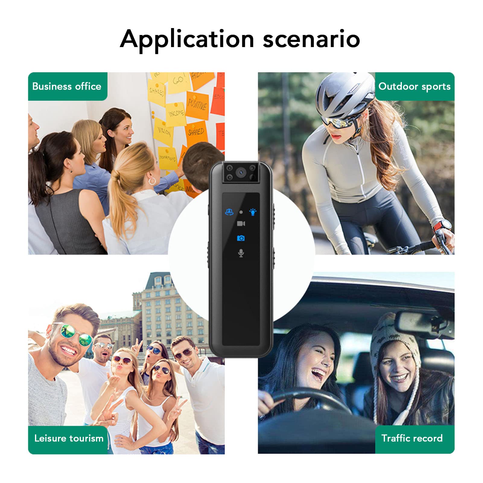 HD 1080P Mini Body Camera - 180° Rotating Clip-On Pocket Camera for Running, Dog Walking, Fishing & Night Activities | No Built-in Camera Needed (Black) | Perfect for Outdoor Adventures, Sports Recording & Security Monitoring