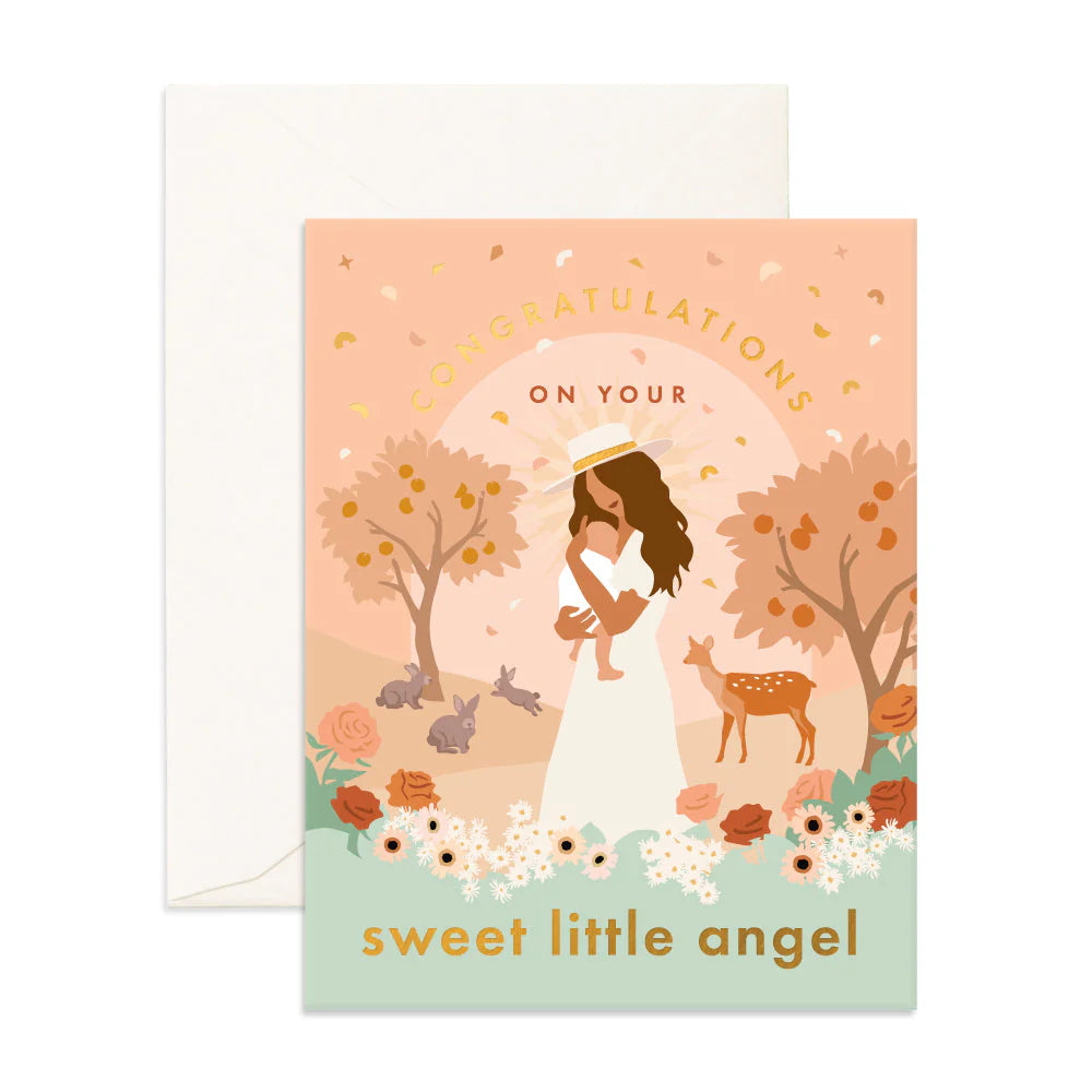 Sweet Little Angel Greeting Card - Heartwarming Birthday & Christmas Cards for Kids, Baby Shower, Newborn Gifts - Perfect for Special Occasions & Celebrations