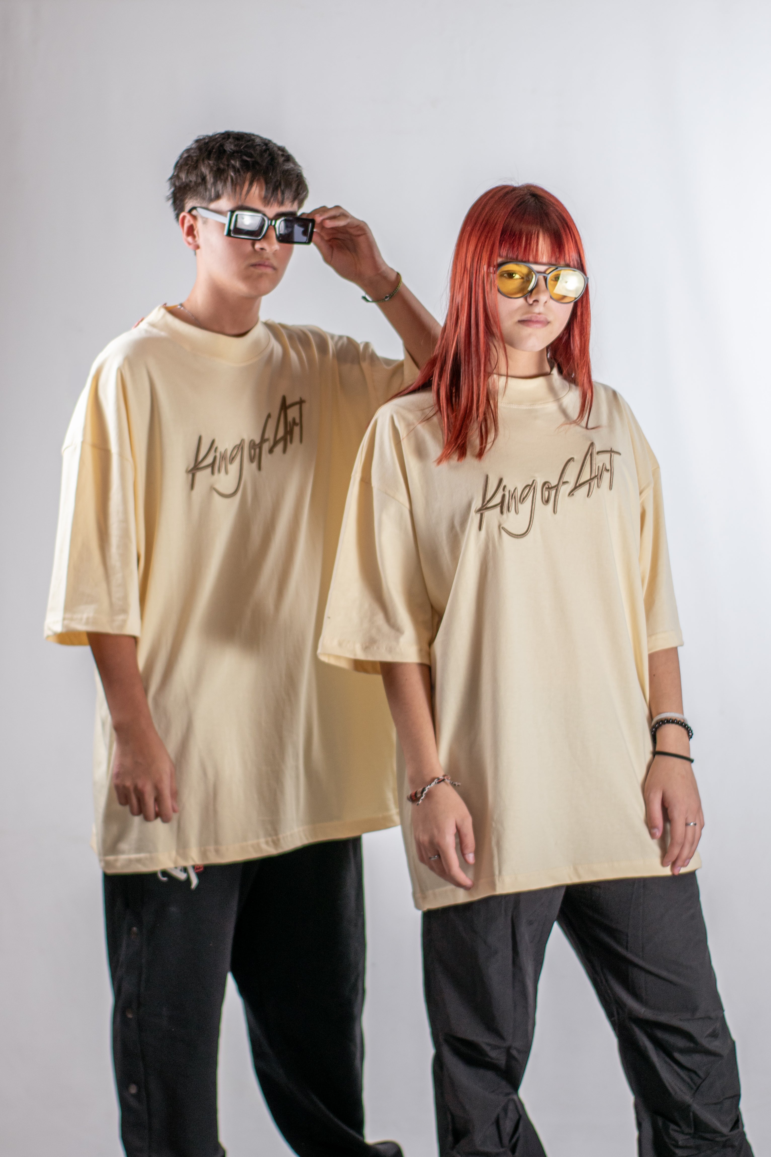 King of Art Unisex Oversize T-Shirt - Bold Koa Amarillo Design - W4 Size - Comfortable Cotton Streetwear for Men & Women | Perfect for Casual Wear, Street Fashion & Graphic Tee Lovers