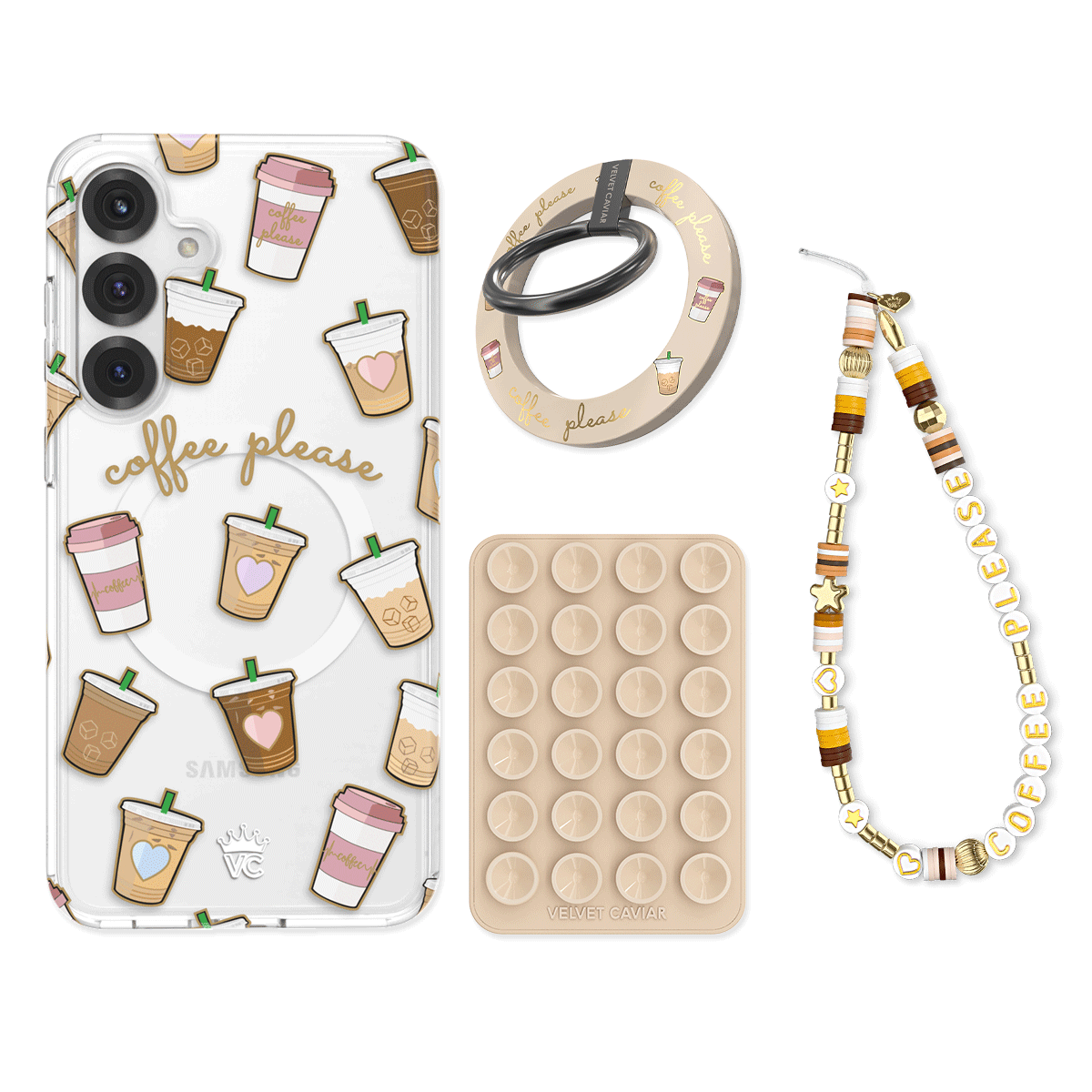 Premium Samsung Bundle Set with Coffee First Design - Ergonomic Grip for Comfortable Use - Perfect for Home, Office, and Travel Accessories