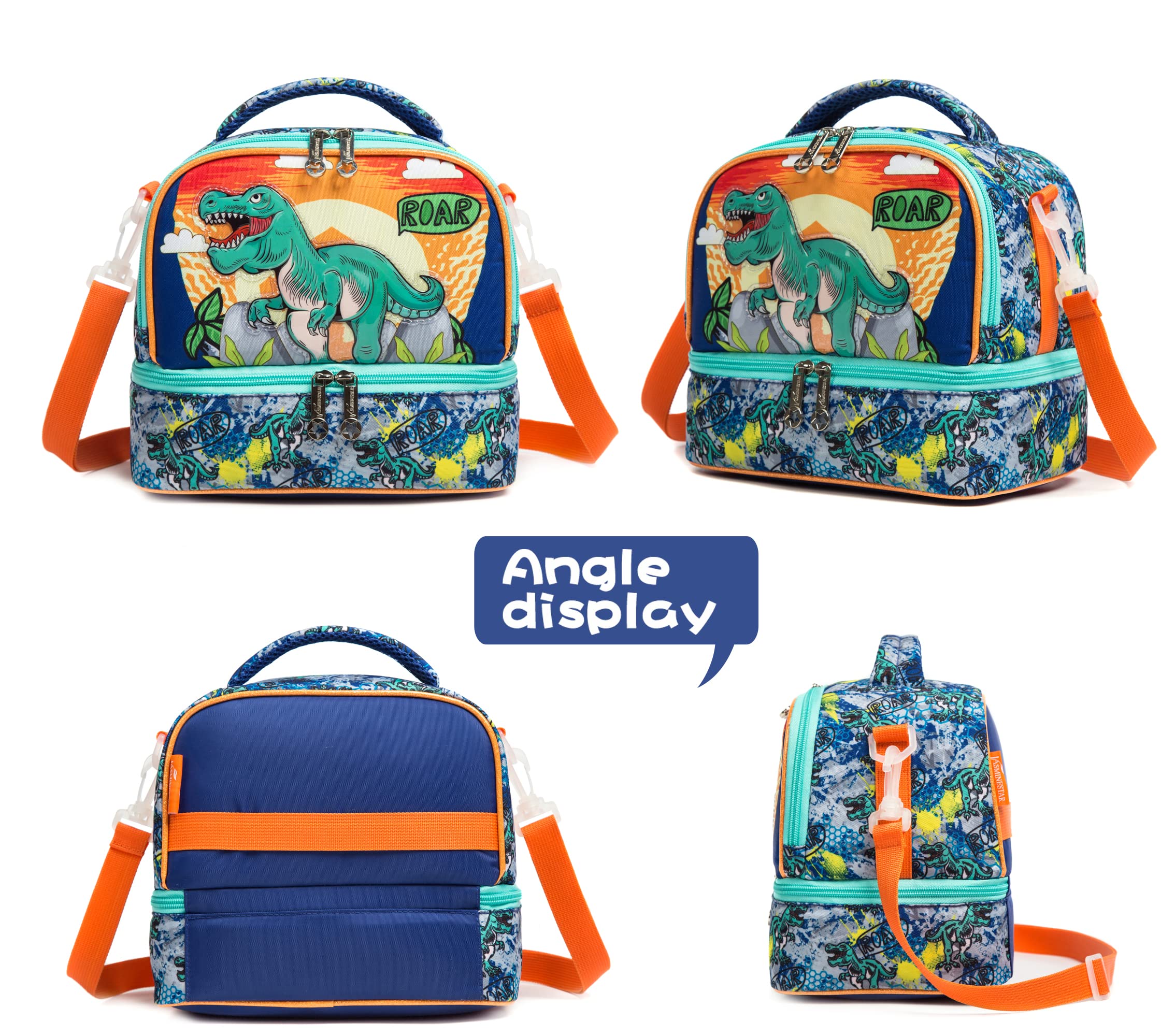 Insulated Kids Lunch Bag with Adjustable Strap - 2 Compartment Bento Cooler for Boys & Girls - Perfect for School, Picnics & Travel Lunch Tote