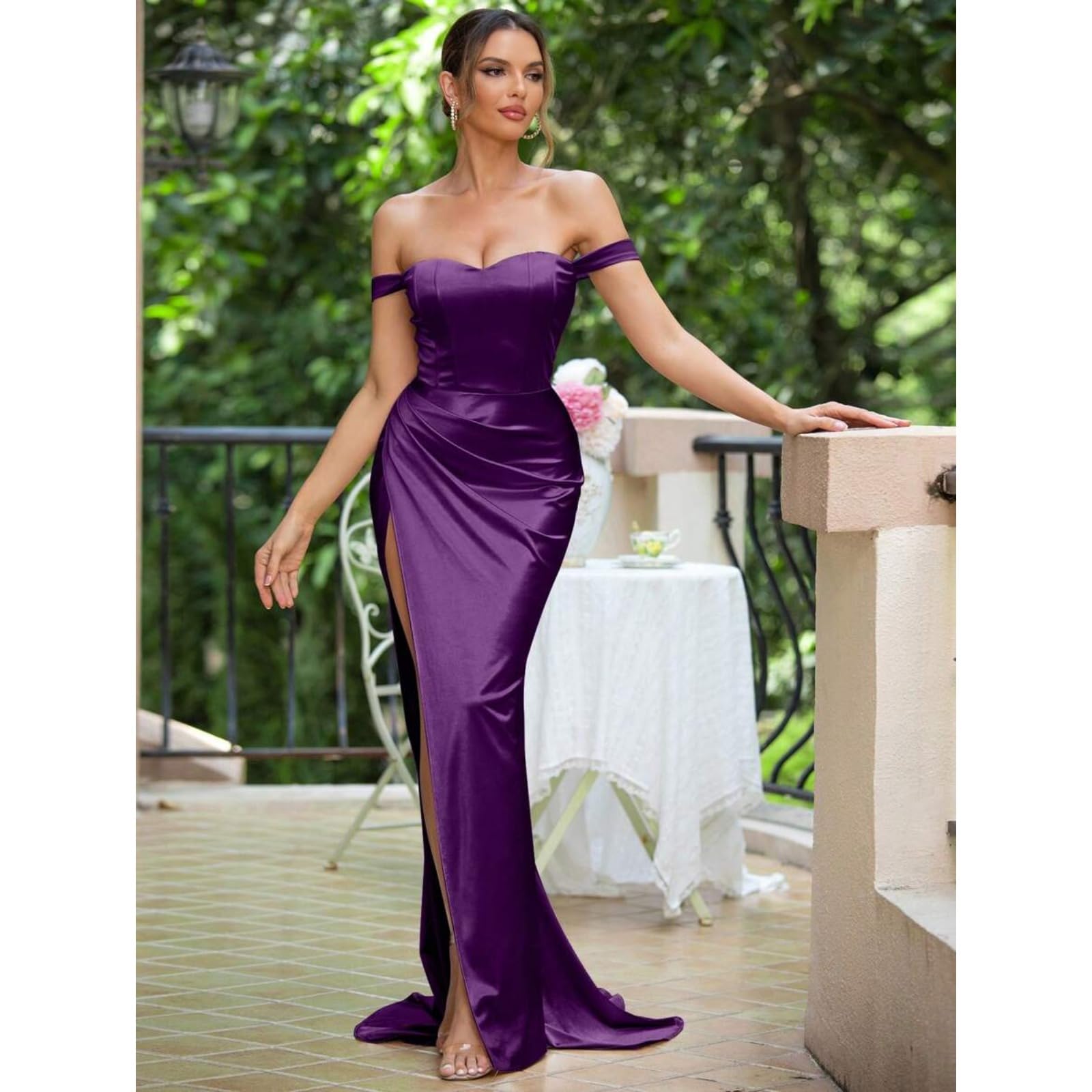 Sexy Bandeau Dresses for Women - Sleeveless Slim Fit Fishtail Gown with High Neck Slit | Perfect for Cocktail Parties, Dinner Dates & Evening Events