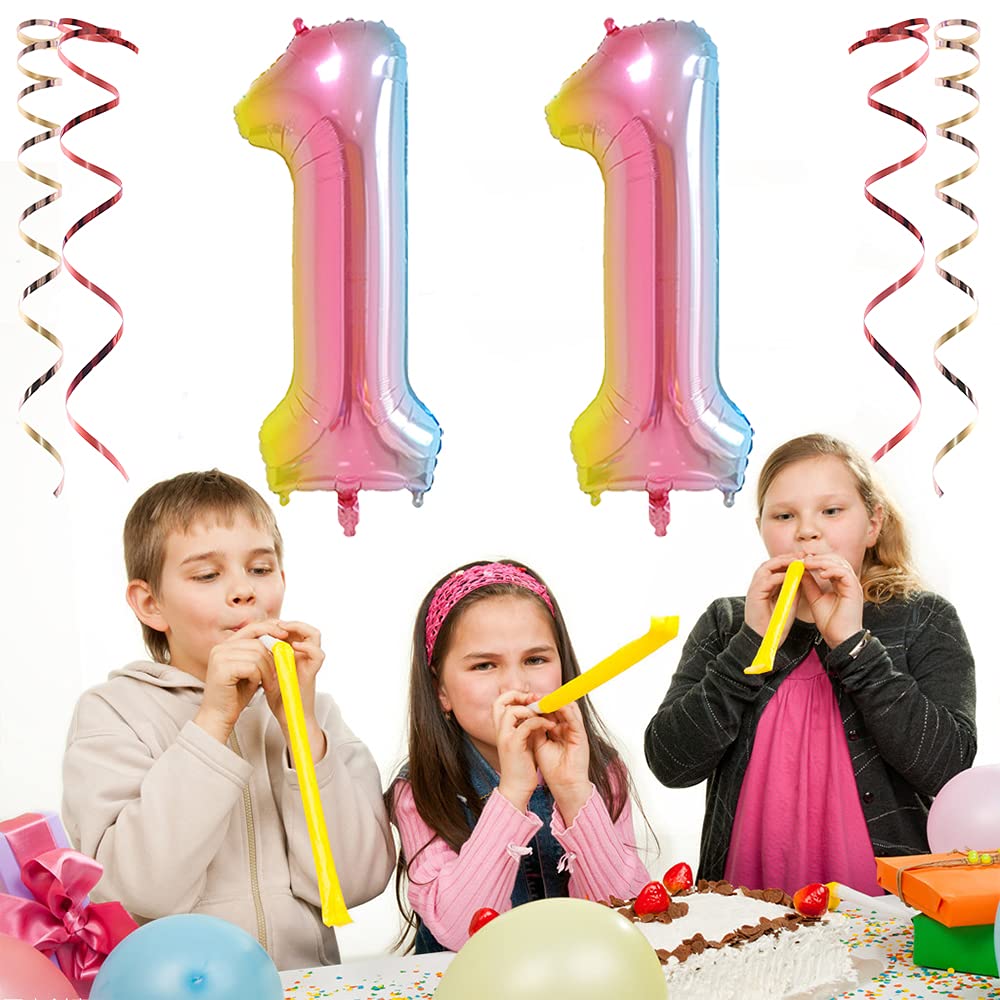 Xihuimay 40 Inch Large Number 11 Balloons - Gradient Digital Alphabet Balloons for Birthday Parties, Weddings, Bridal Showers & Bachelorette Events - Helium Ready Party Decorations (Perfect for Milestone Celebrations, Anniversary Decor & Photo Backdrops)