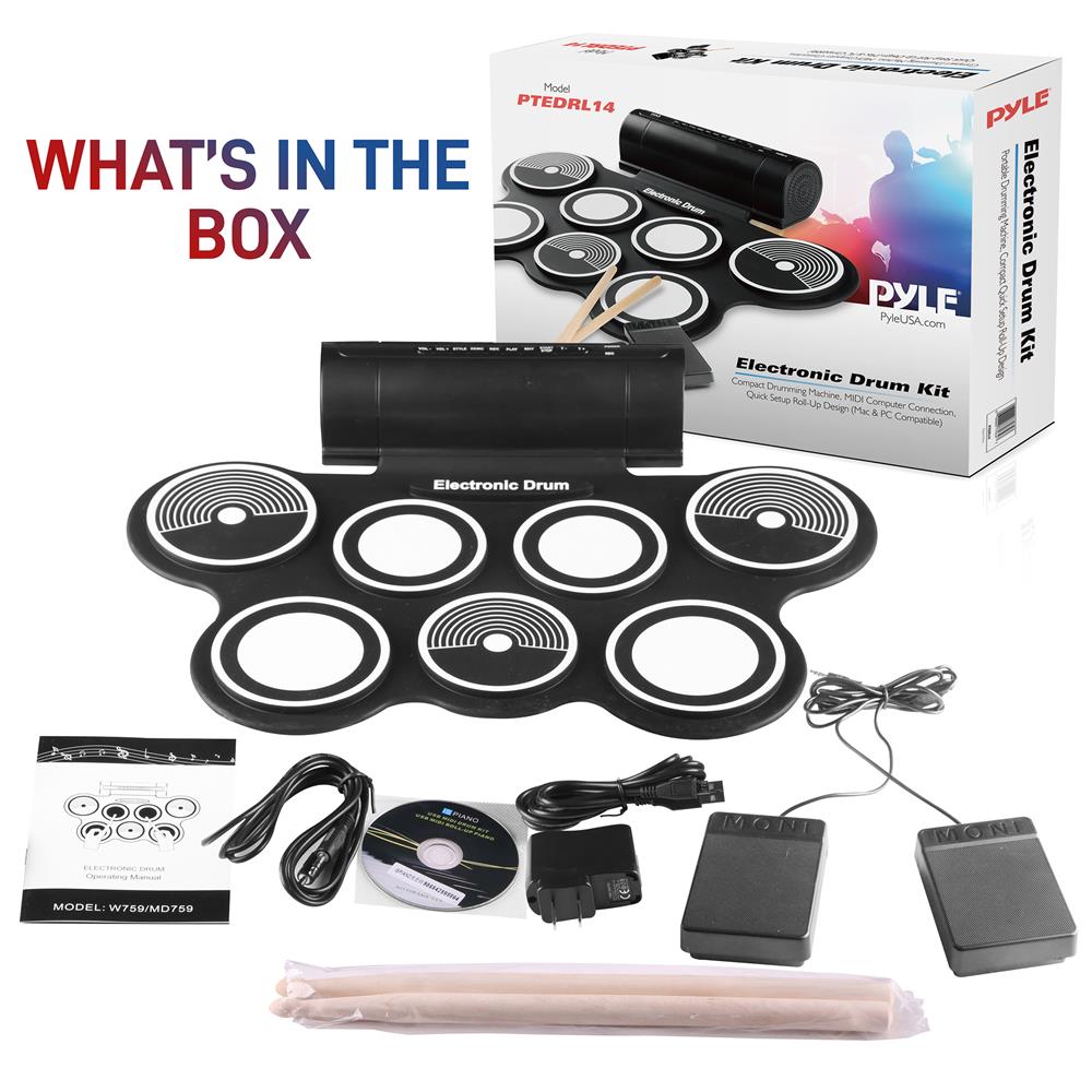 Portable Electronic Drum Kit - Foldable & Lightweight for Travel, Practice, and Live Performances | Perfect for Musicians, Beginners, and Small Spaces