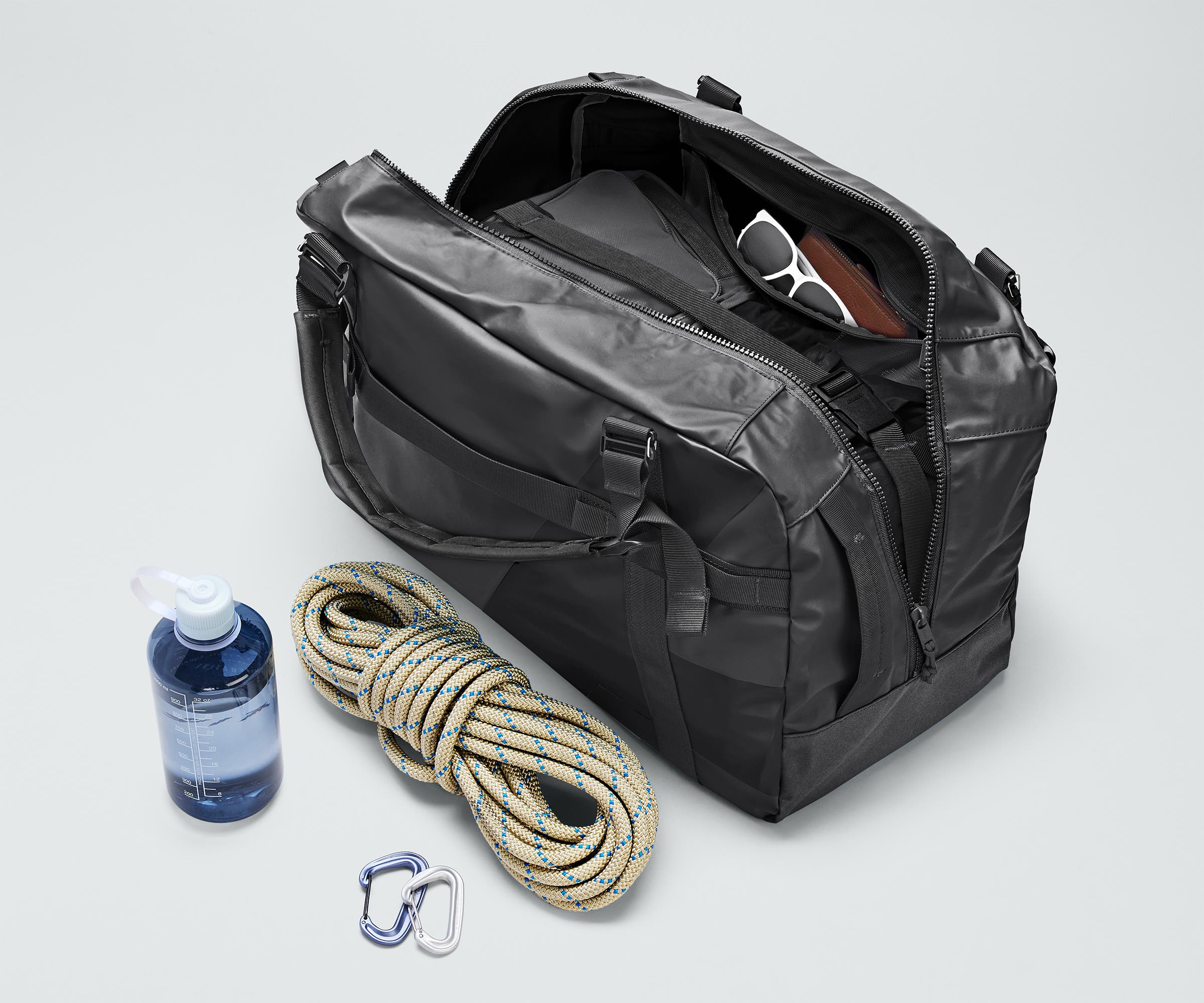 55L Active Duffle Bag in Jet Black - Perfect for Gym, Travel & Sports Gear Storage