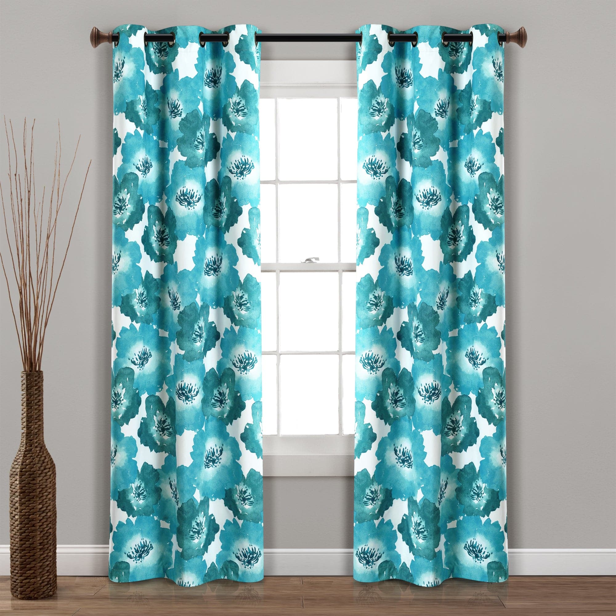 Julie Floral Insulated Blackout Curtains - Thermal Grommet Window Panels for Bedroom & Living Room - Energy Efficient, Noise Reducing, Light Blocking Drapes for Home Decor