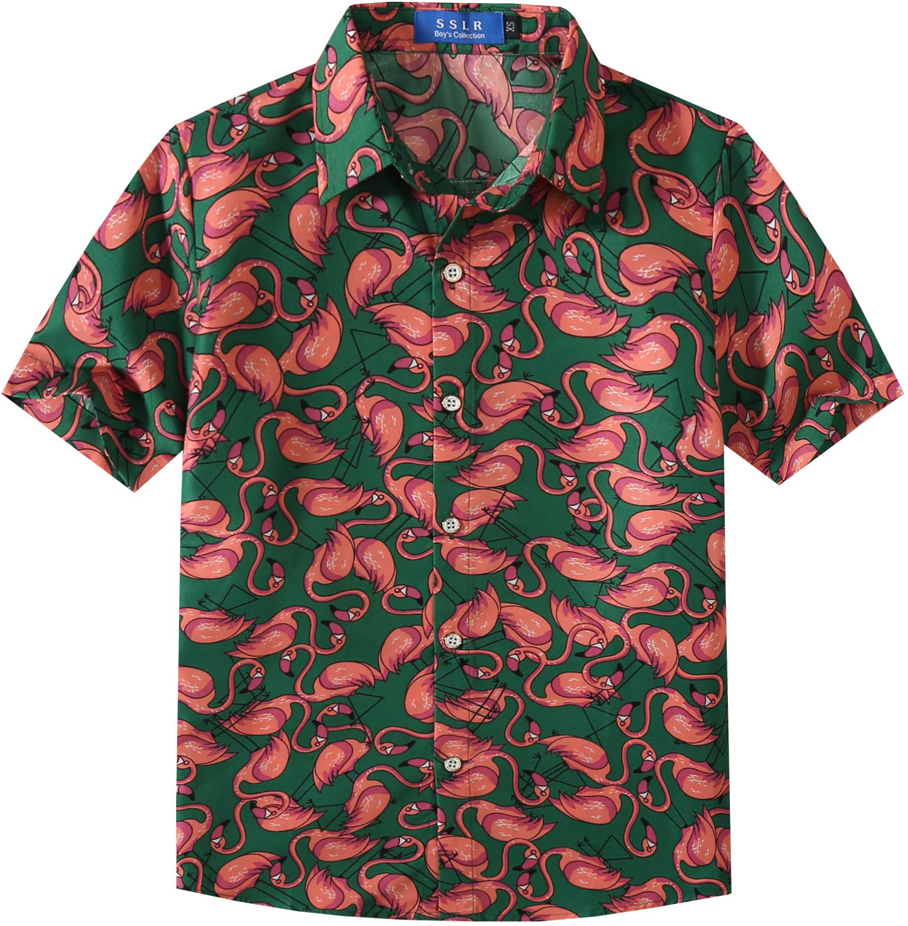 Youth Hawaiian Shirt - Boys Short Sleeve Casual Button Down for Beach & Summer