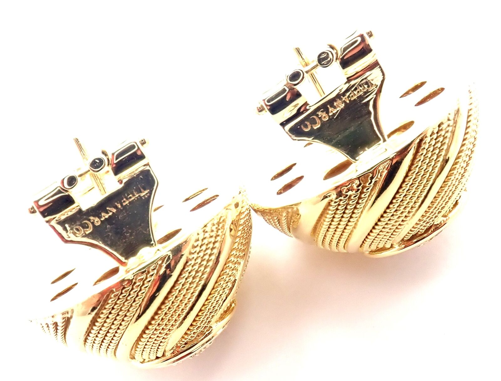Authentic Tiffany & Co 18k Yellow Gold Diamond Earrings - Luxury Gift for Women, Anniversary & Special Occasions
