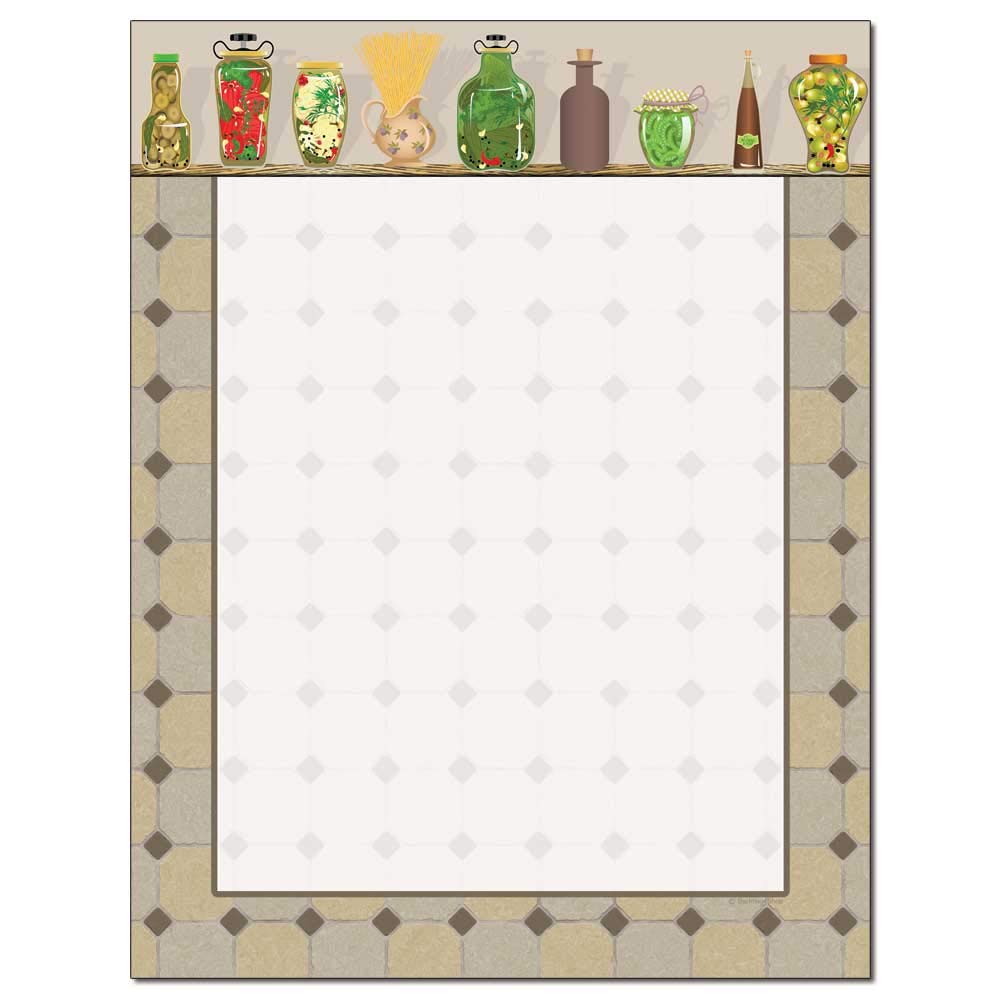 Country Kitchen Letterhead Laser & Inkjet Printer Paper - 25 Sheets for Home Office, Business Correspondence & Craft Projects