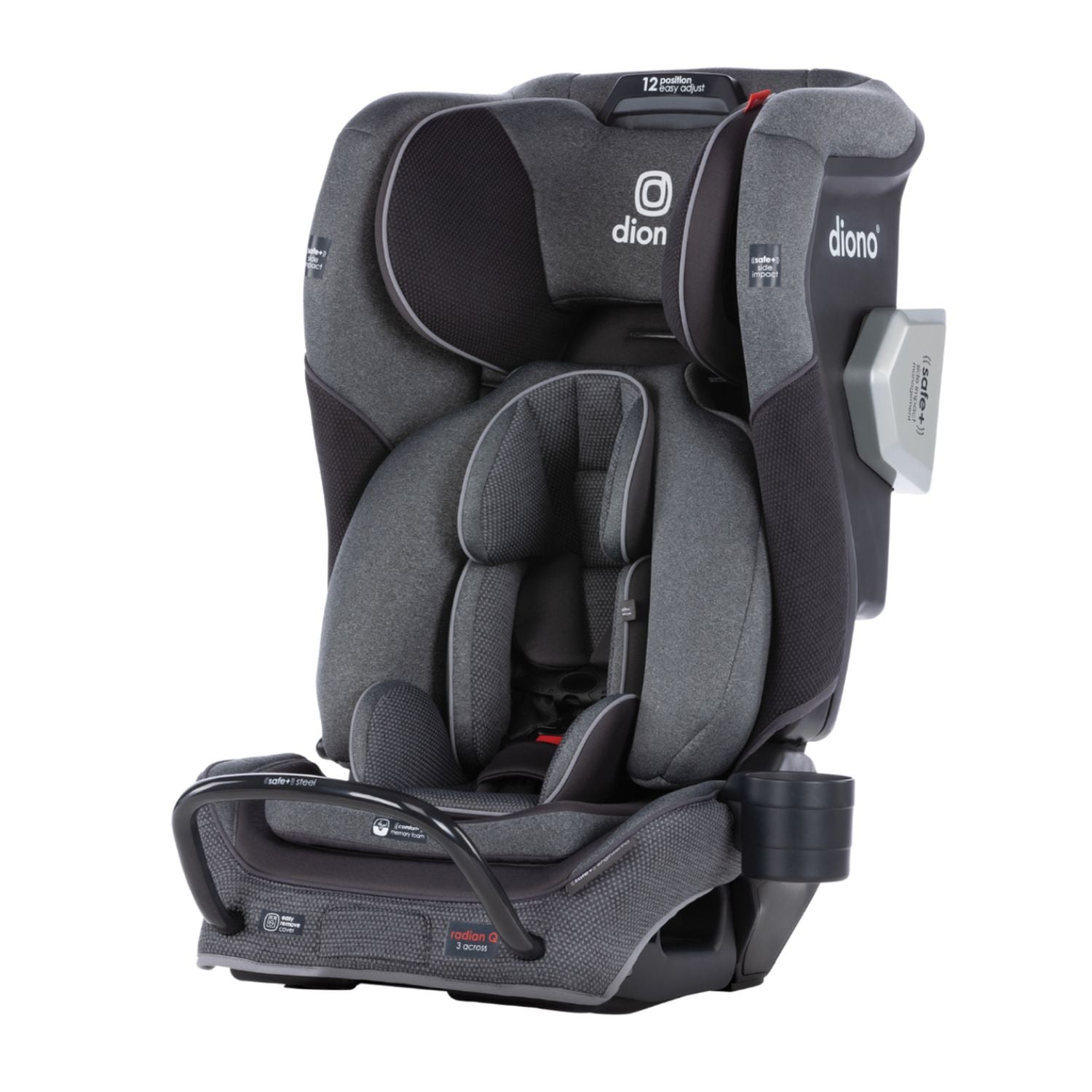 Diono Radian 3QXT SafePlus Convertible Car Seat - 3-in-1 Rear Facing, Forward Facing & Booster Seat for Kids 5-120 lbs | Premium Safety Features for Infants to Big Kids | Perfect for Family Travel & Daily Commutes