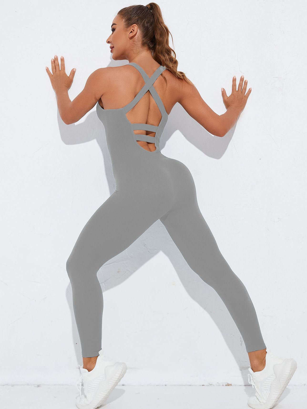 ZASUWA Women's Cross Back Hollow Out Quick Dry Jumpsuit - Lightweight Summer Romper for Beach, Pool, and Outdoor Activities