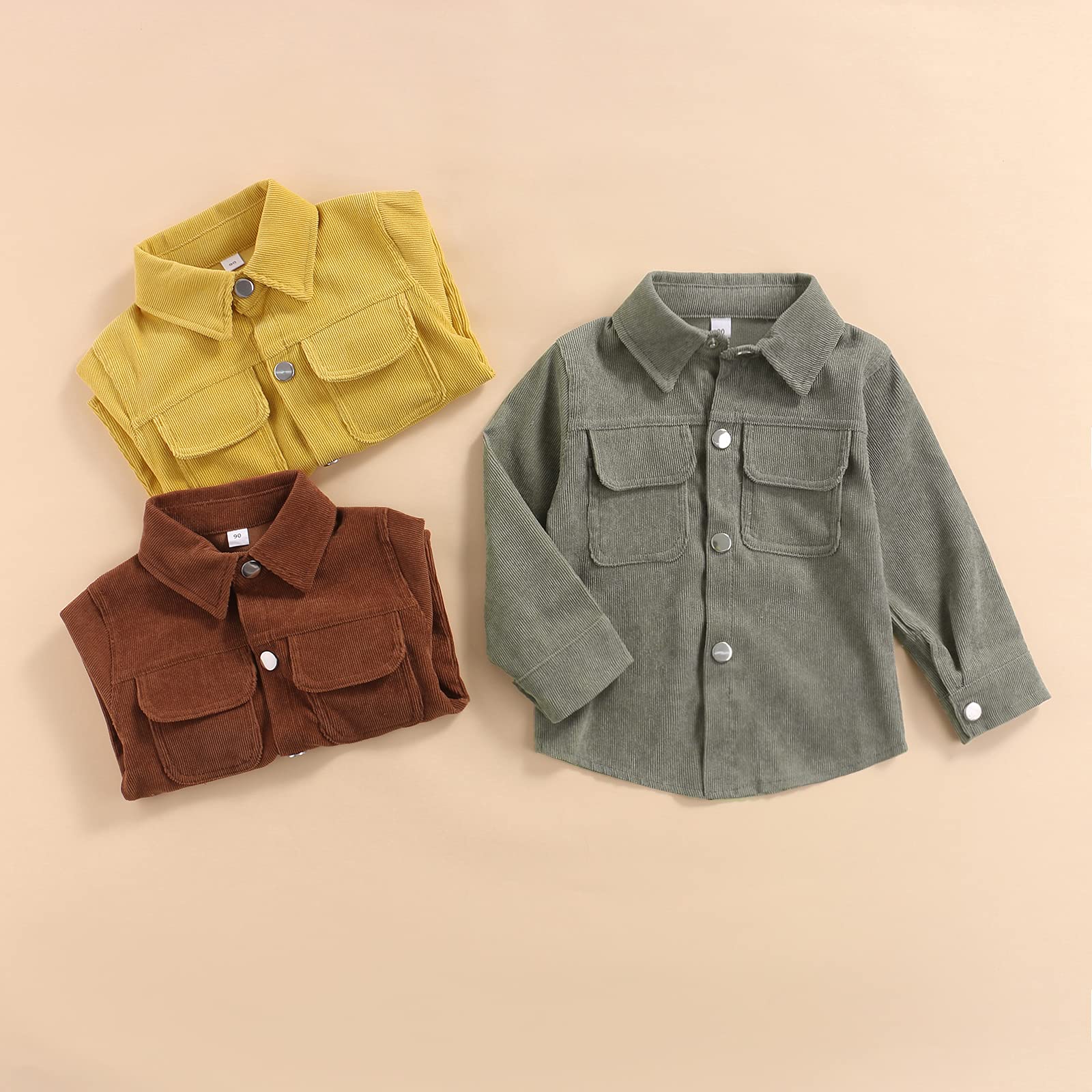 Ledy Champswiin Corduroy Button Down Shirt for Toddler Boys | Spring & Fall Long Sleeve Outerwear | Perfect for Playdates, School & Family Outings