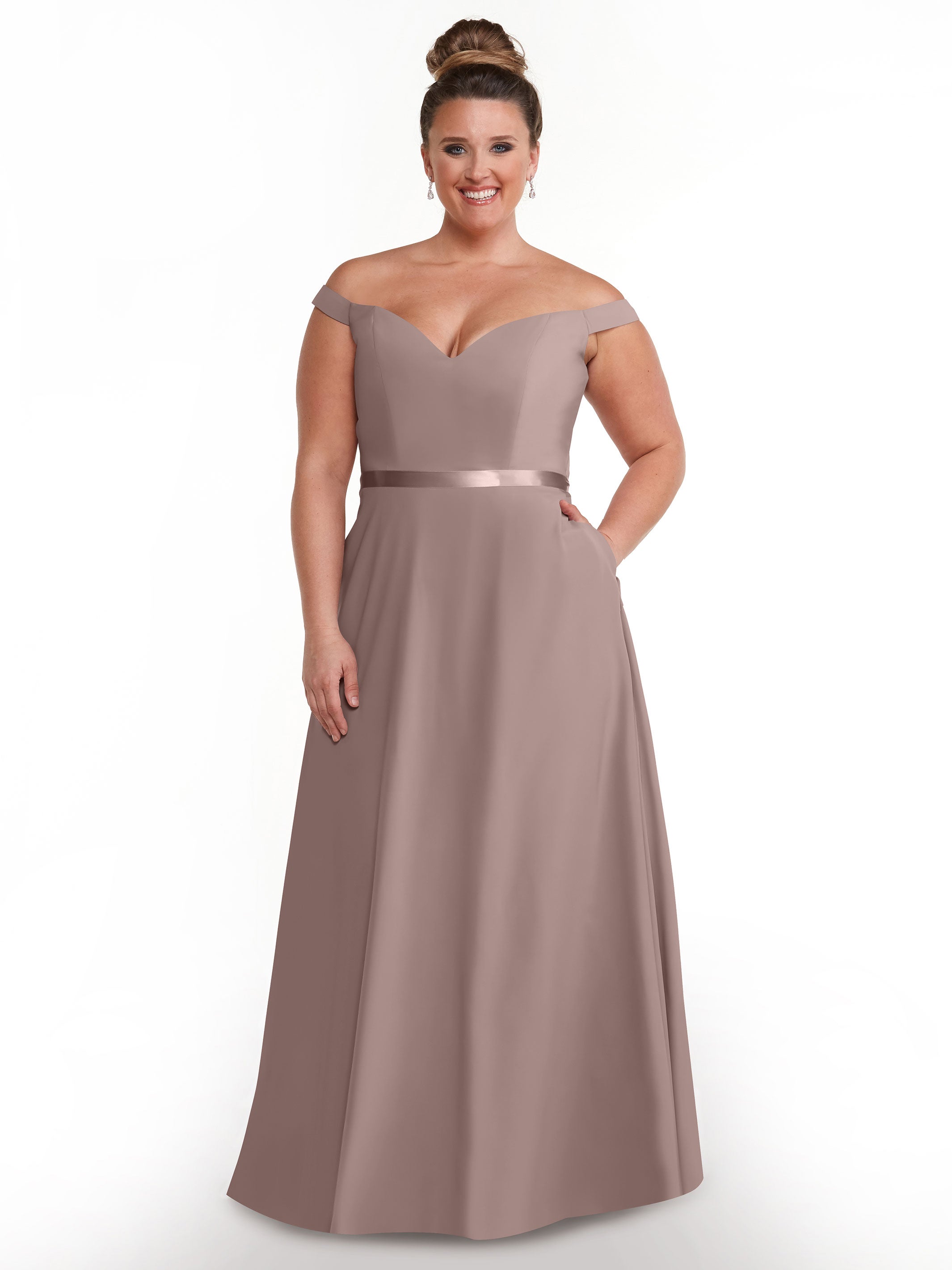 Off Shoulder A-Line Chiffon Bridesmaid Dress with Sash - Elegant & Flowy for Weddings, Parties & Special Occasions