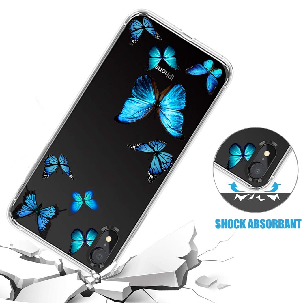 **iPhone XR Case for Women - Clear Slim Shockproof Soft TPU Protective Cover with Butterfly Design for iPhone XR 6.1 Inch - Perfect for Everyday Use, Work & Travel**