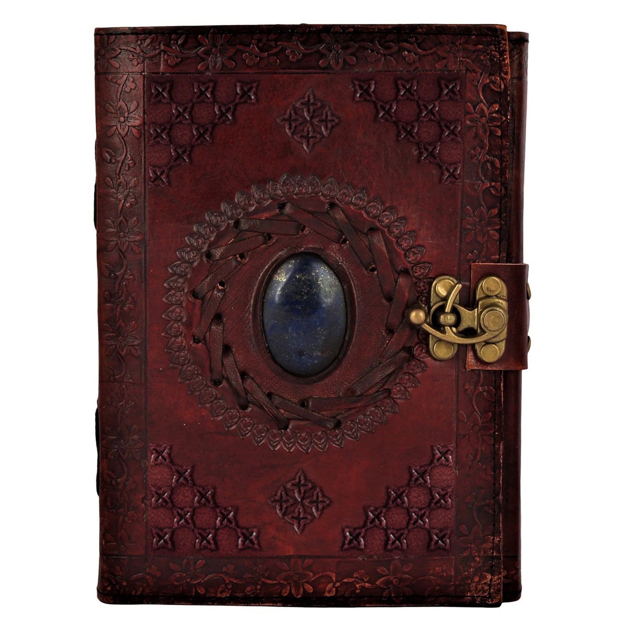 Premium Leather Journal Notebook with Lined Pages & Semi-Precious Stone - Perfect for Writing, Sketching & Gift Giving