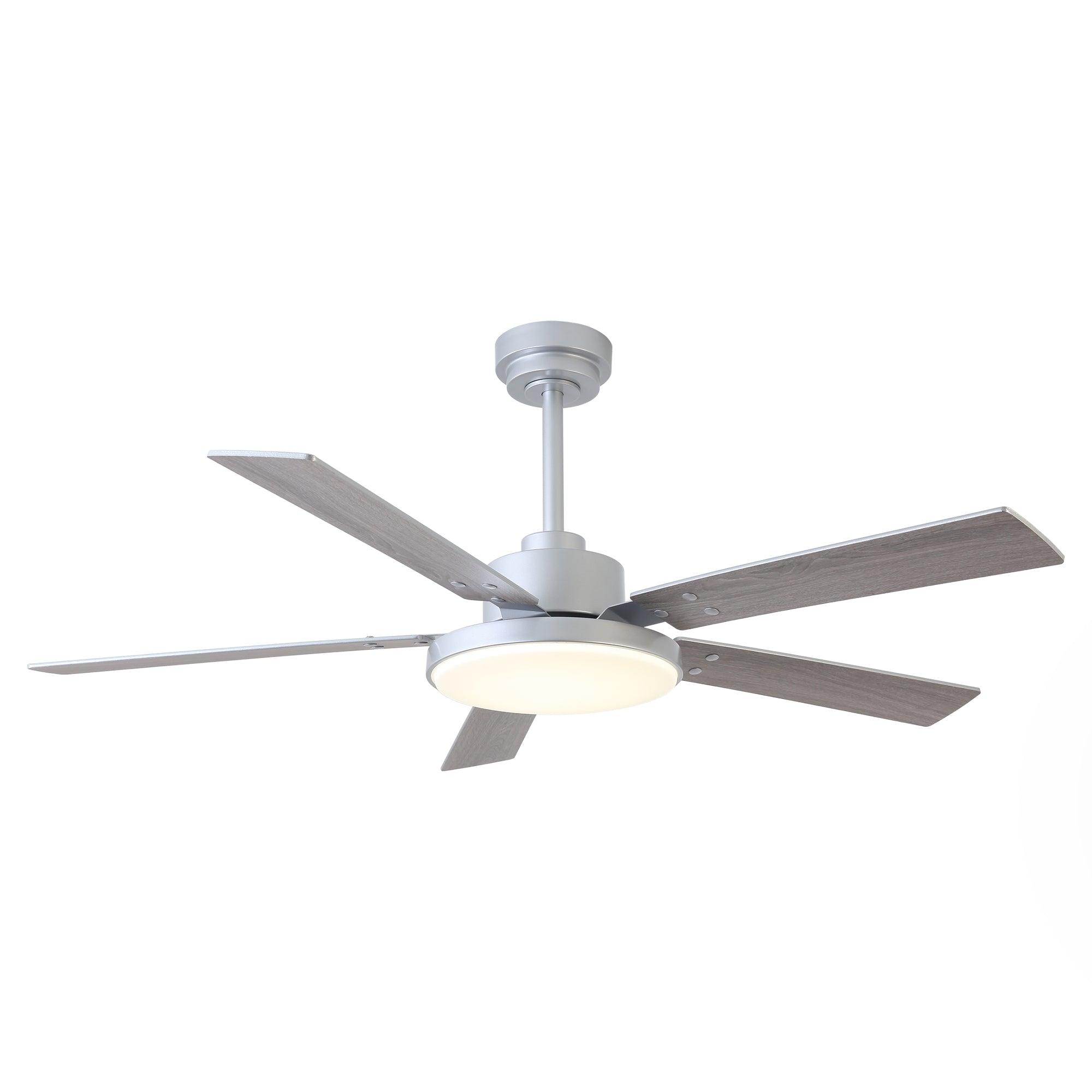 Vaczon 52 Inch Modern Ceiling Fan with Remote Control, LED Light & Reversible Blades - Energy Efficient Cooling for Living Room, Bedroom or Office