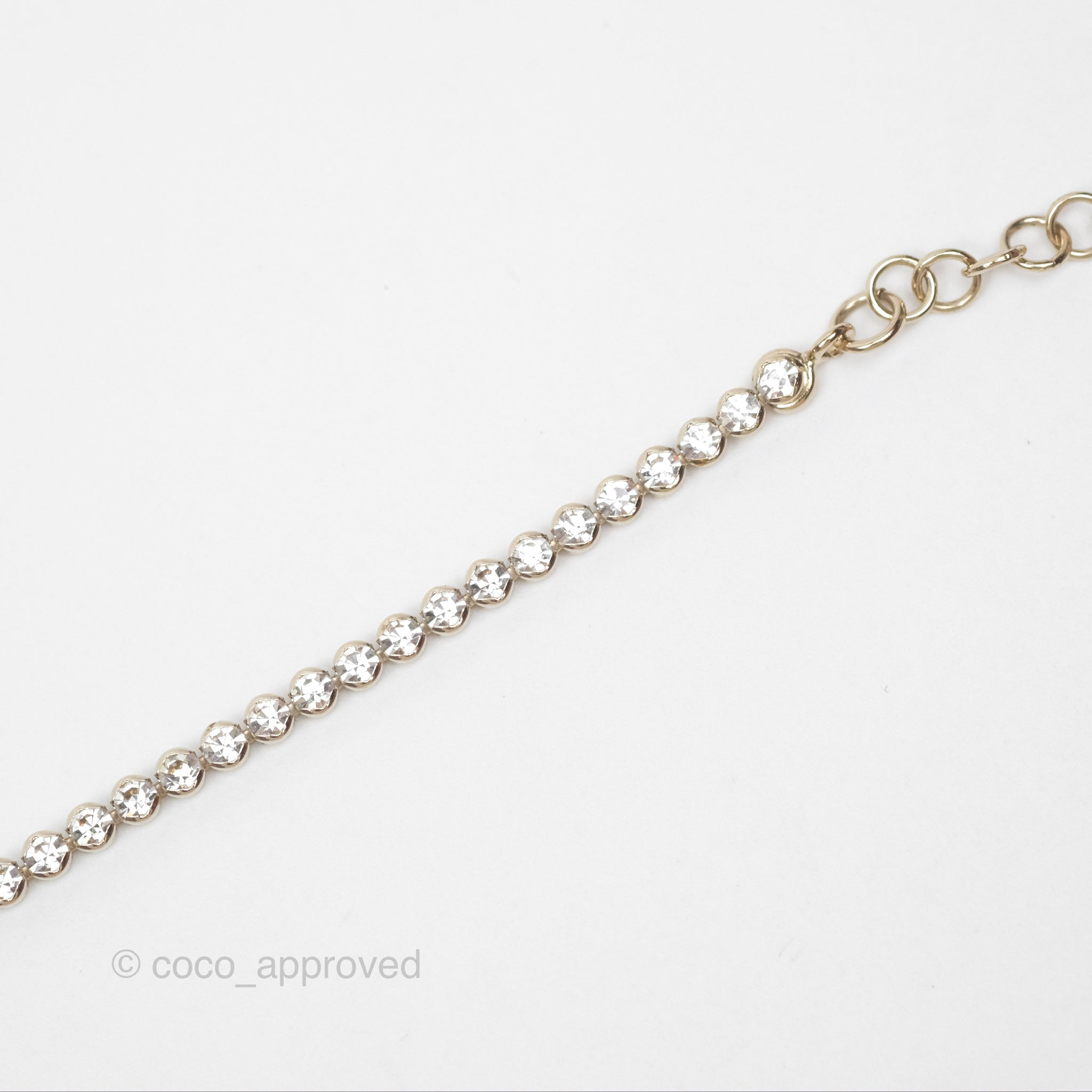 Chanel CC Crystal Chain Choker Necklace in Gold Tone - 21S Collection | Elegant Layering Piece for Evening Wear & Special Occasions