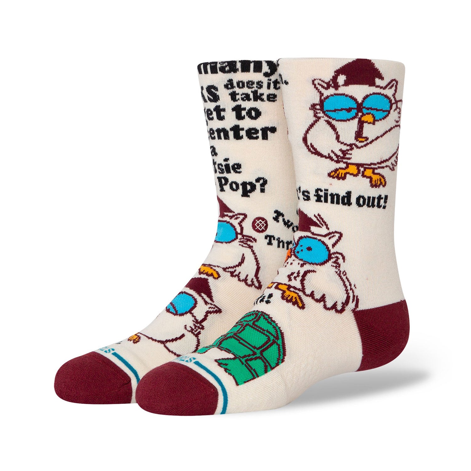 Kids' Crew Socks with Cute Owl Design - Soft Cotton Canvas Socks for Boys & Girls - Perfect for School, Play & Everyday Wear