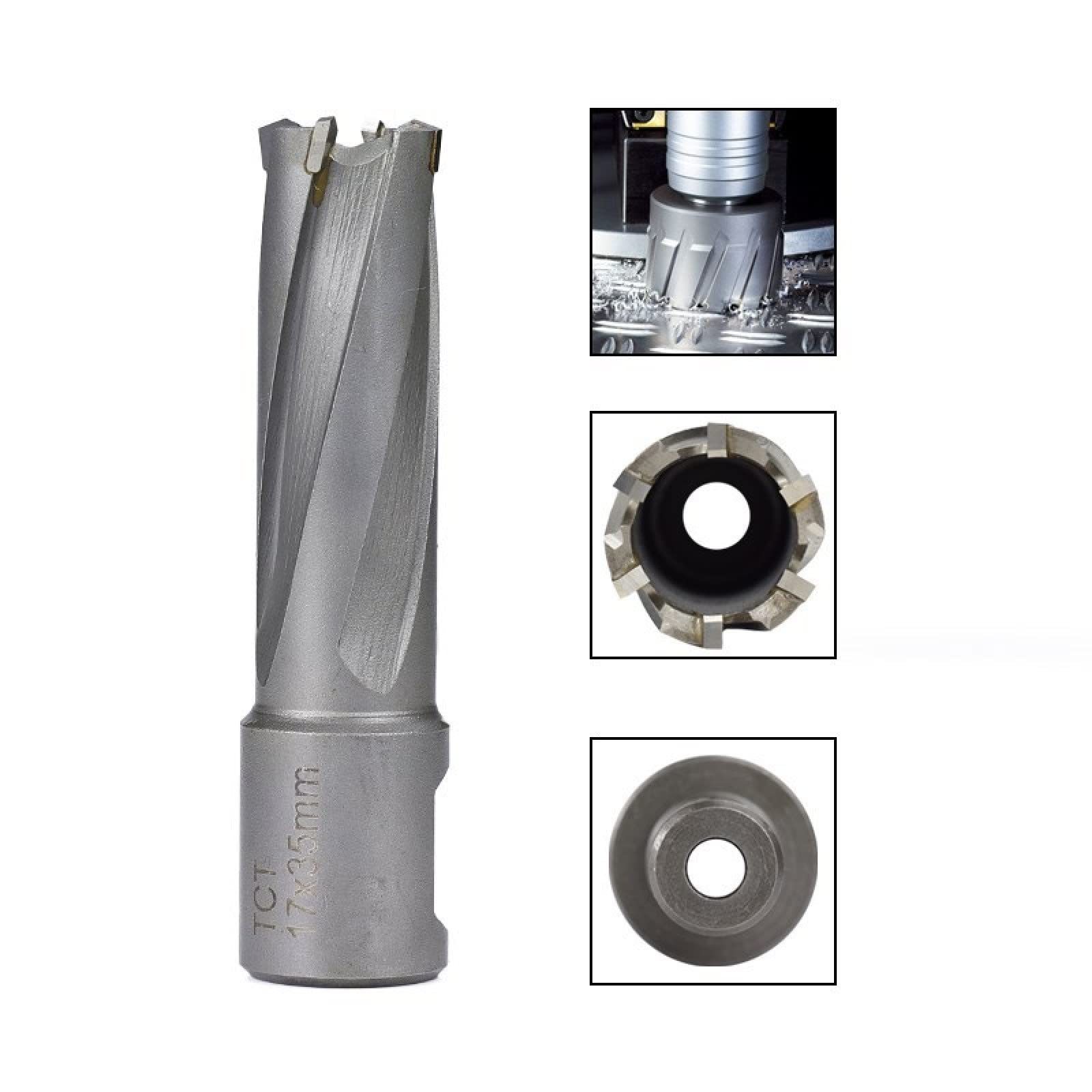 TCT Annular Cutter with Weldon Shank - 12x35mm Carbide Hole Saw for Metal Drilling | Magnetic Hollow Drill Bit for Steel, Iron & Aluminum | Perfect for Construction, Metal Fabrication & DIY Projects