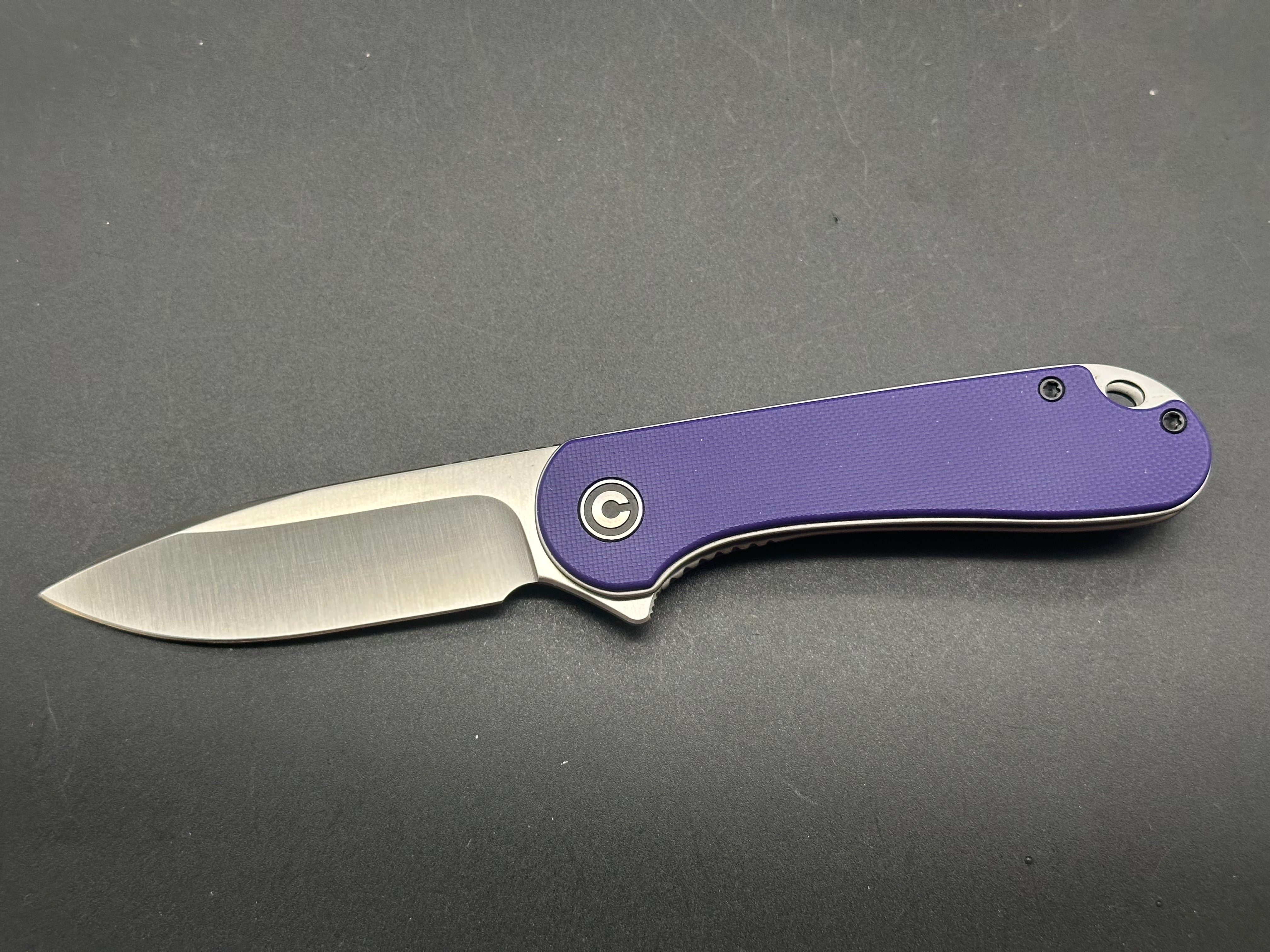 CIVIVI Elementum Liner Lock Folding Knife - Purple G10 Handle, 2.9