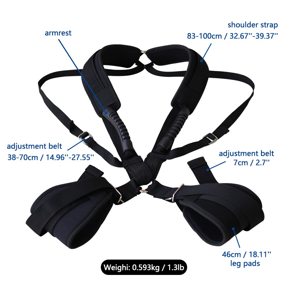 BDSM Bondage Kit - Adjustable Harness Straps, Wrist & Ankle Restraints, Sex Swing for Couples | Adult Bedroom Toys, Bondage Furniture & Sling Accessories | Perfect for Spicing Up Intimate Moments & BDSM Play