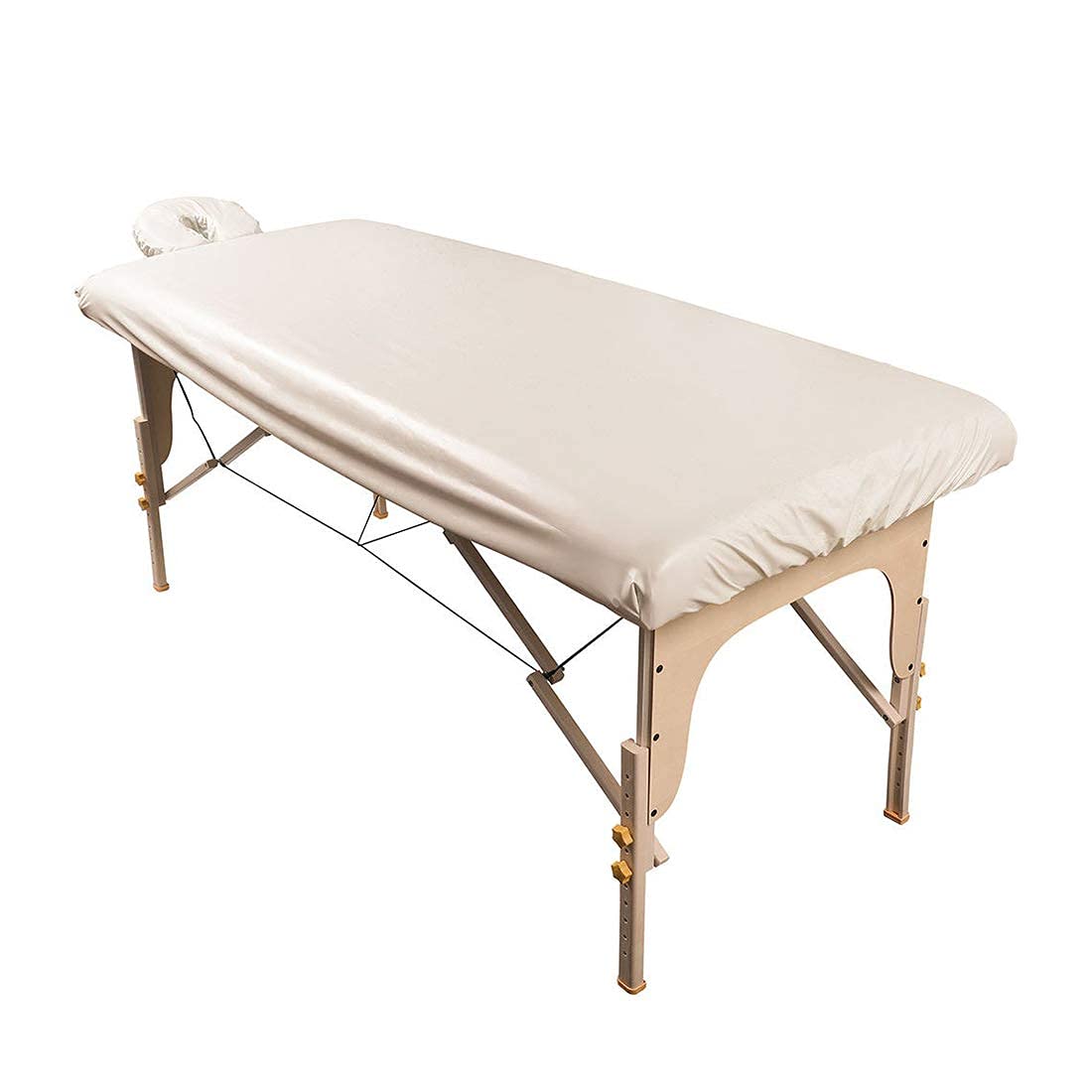 ForPro Professional Waterproof Massage Table Cover Set - Spa Treatment Protective Sheets for Massage Therapists (Includes Fitted Sheet & Face Rest Cover) - Machine Washable, Durable Natural Fabric - Perfect for Massage Clinics, Spas & Home Therapy Sessions