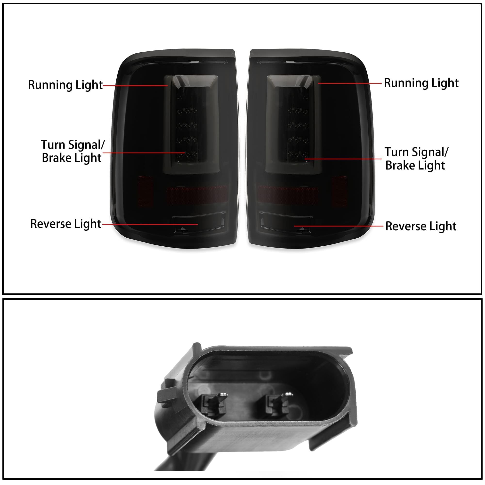 HECASA LED Tail Lights Compatible with 2004-2008 Ford F150 - 3D LED Tube Bar Replacement for 5L3Z13405CA 5L3Z13404CA 6L3Z13405AA 6L3Z13404AA - Smoke Lens Black Housing Rear Brake Lamps - Upgrade for Night Driving & Enhanced Safety