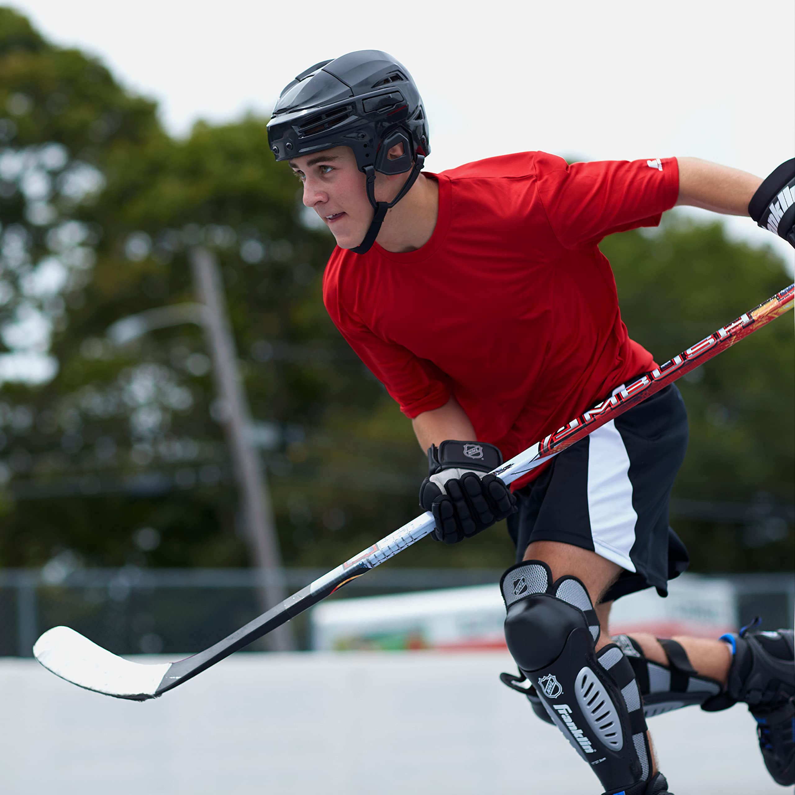 Franklin Sports Ambush Junior Street Hockey Stick - Wood & Fiberglass Shaft with ABS Blade - 46