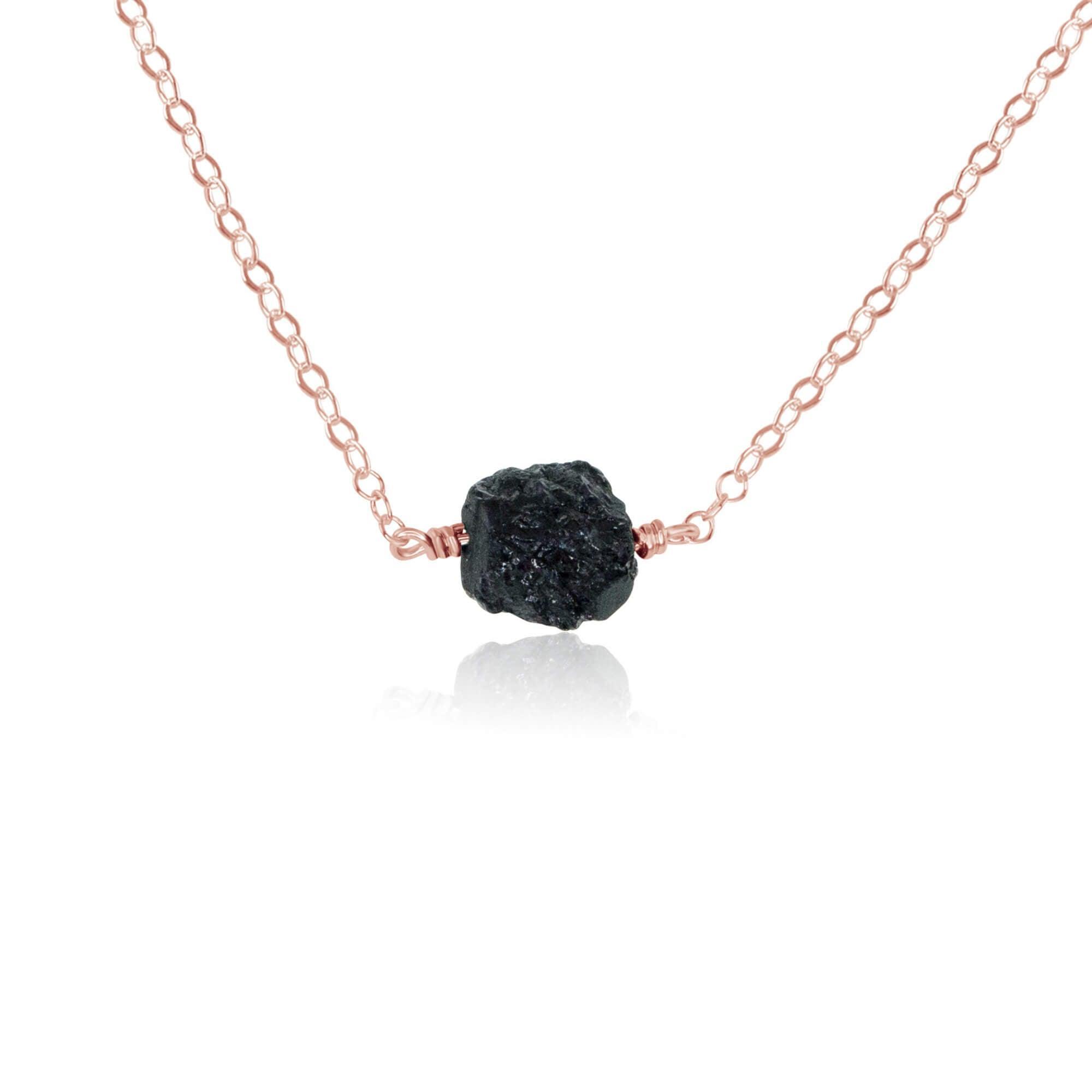 Natural Raw Black Tourmaline Crystal Pendant Necklace for Women - Protection Stone Jewelry for Energy Cleansing, Chakra Balancing & Spiritual Healing | Perfect for Meditation, Yoga & Everyday Wear